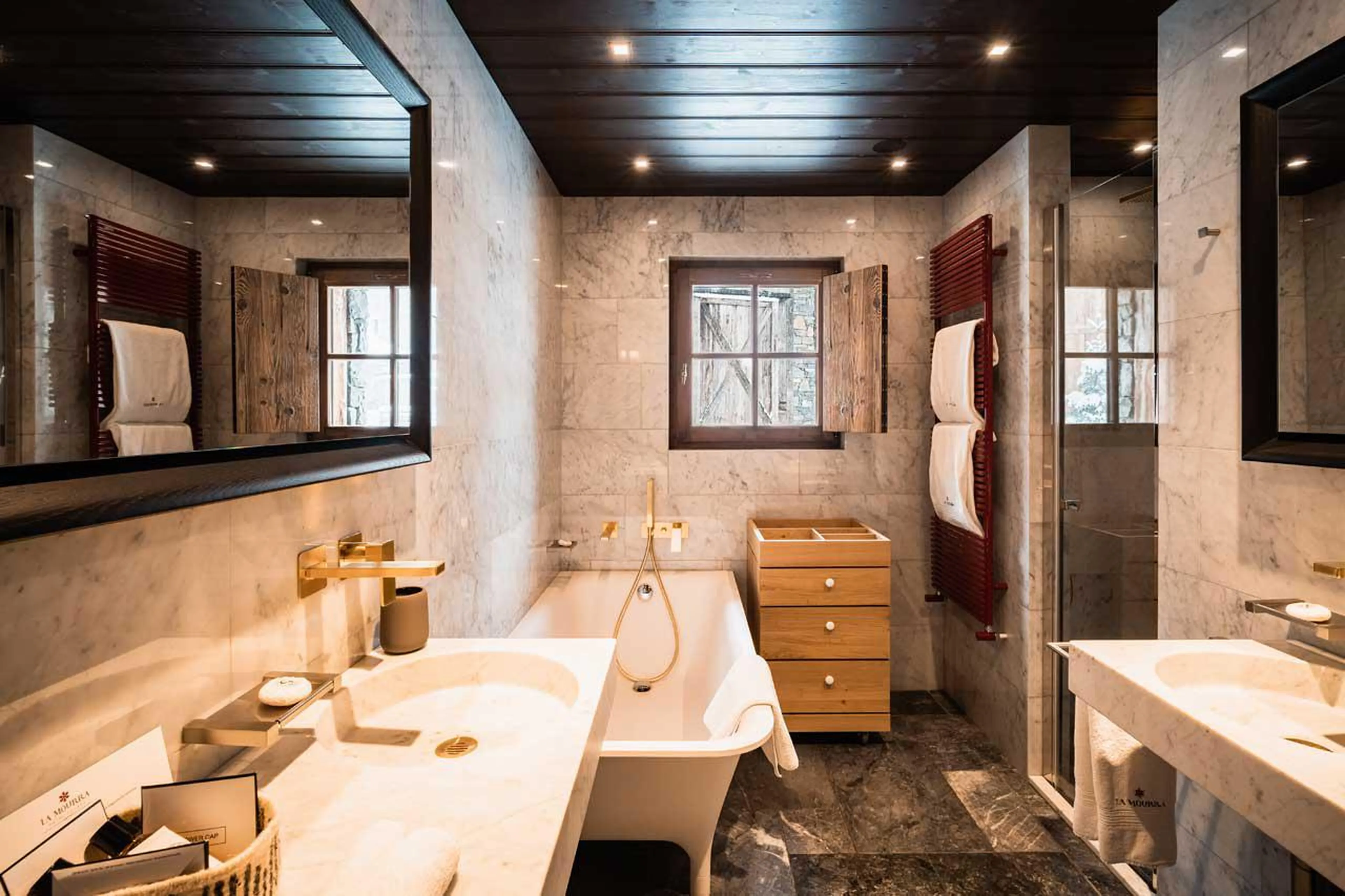 Tasteful en suite bathroom in Chalet Ebene in Val d Isere