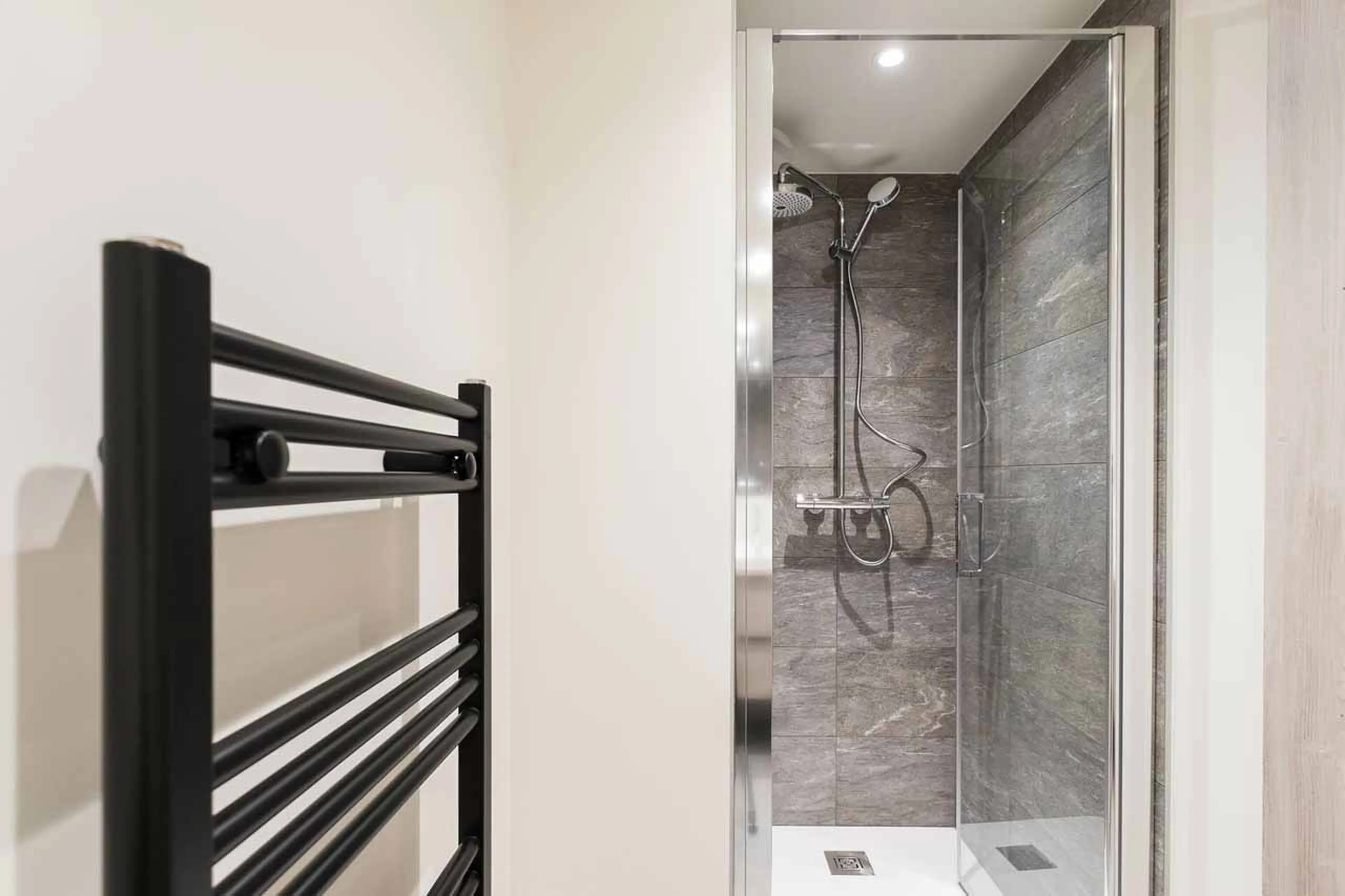 Bedroom 6 en-suite at Chalet Edelstone in Courchevel 1850