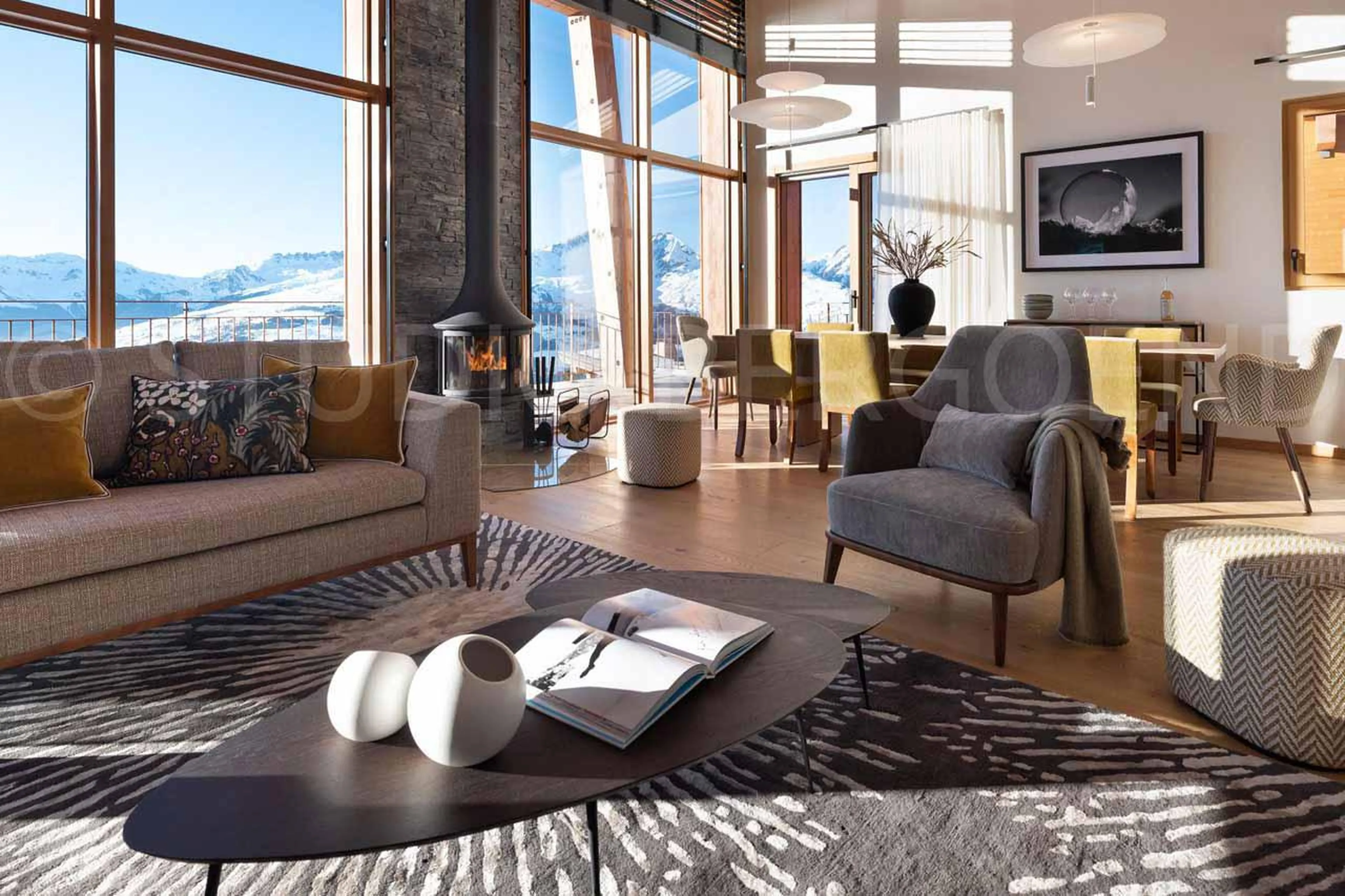 Beautiful open living space at Eden Mille 8 in Les Arcs
