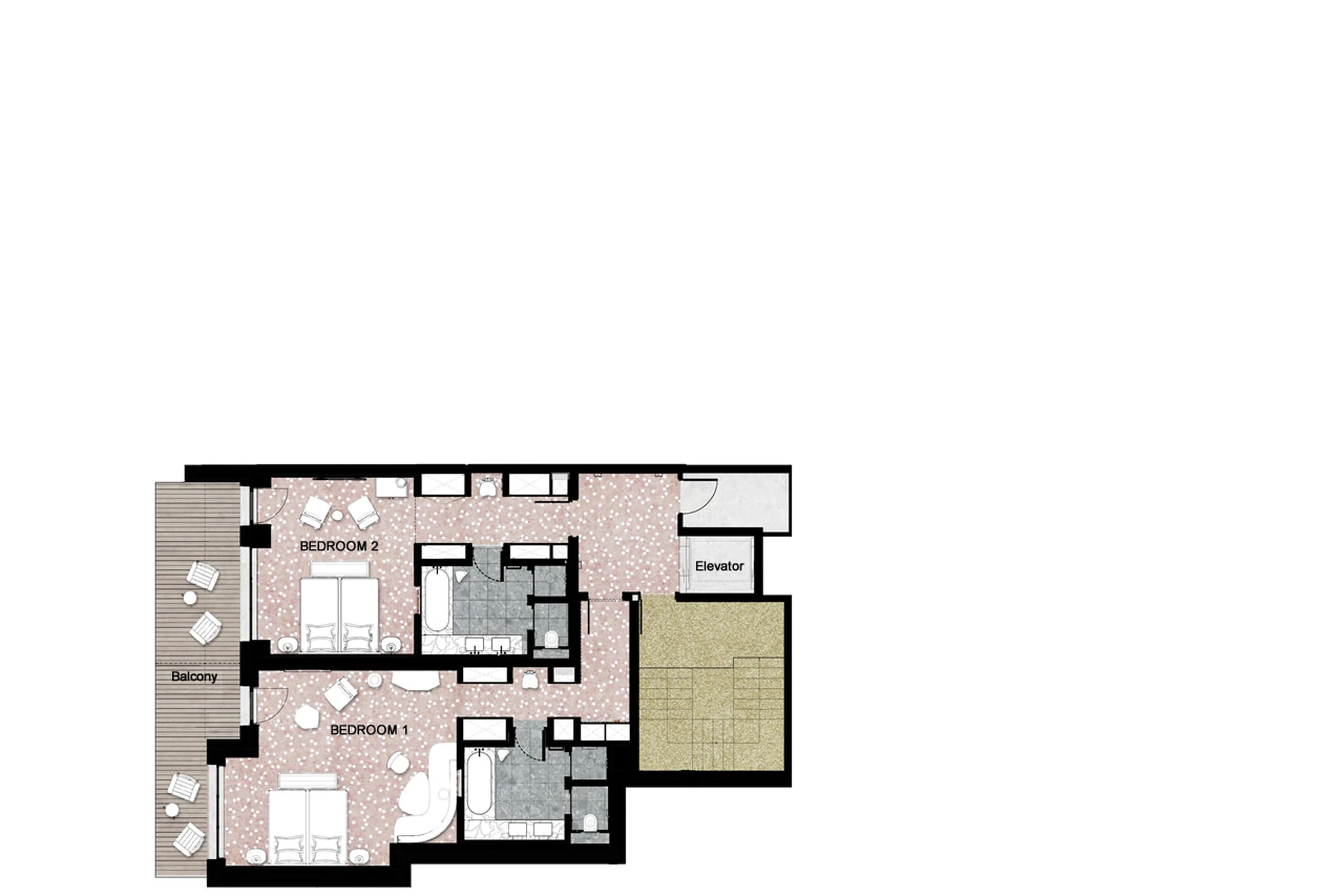 Level 1 floor plan of Chalet Eglantine in Meribel