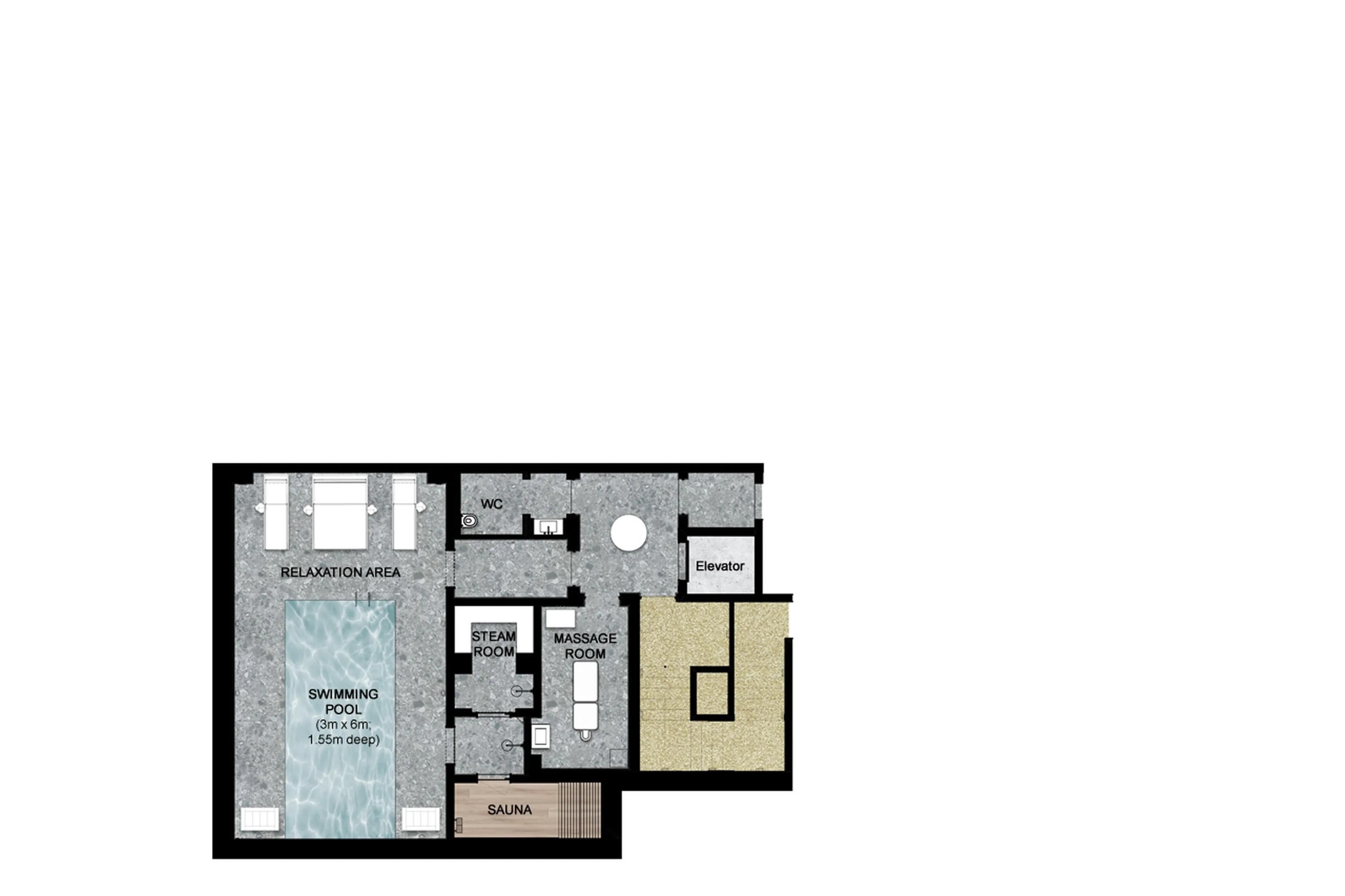 Level -1 floor plan of Chalet Eglantine in Meribel
