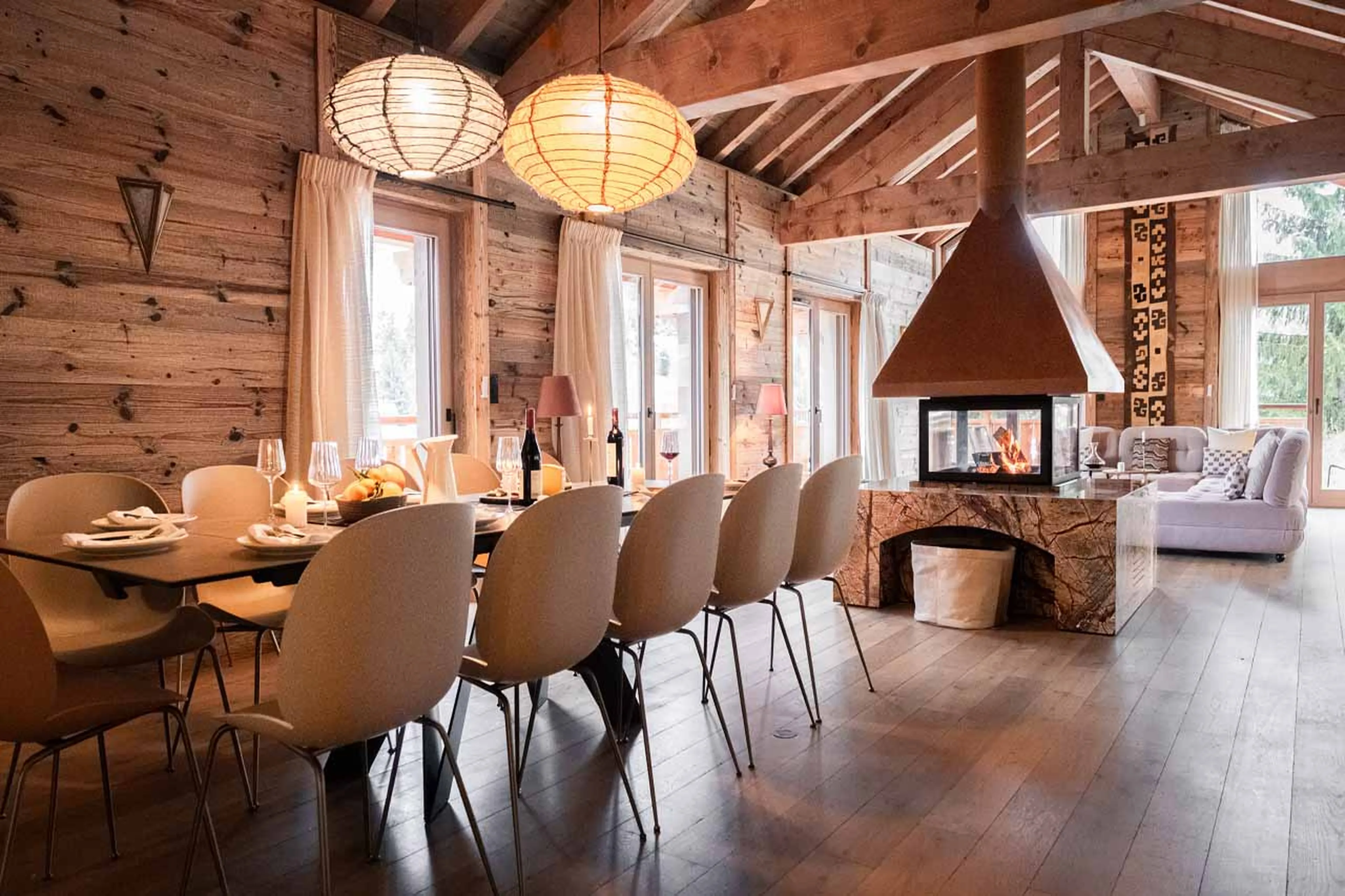 Dining room at Chalet Elegie in Meribel