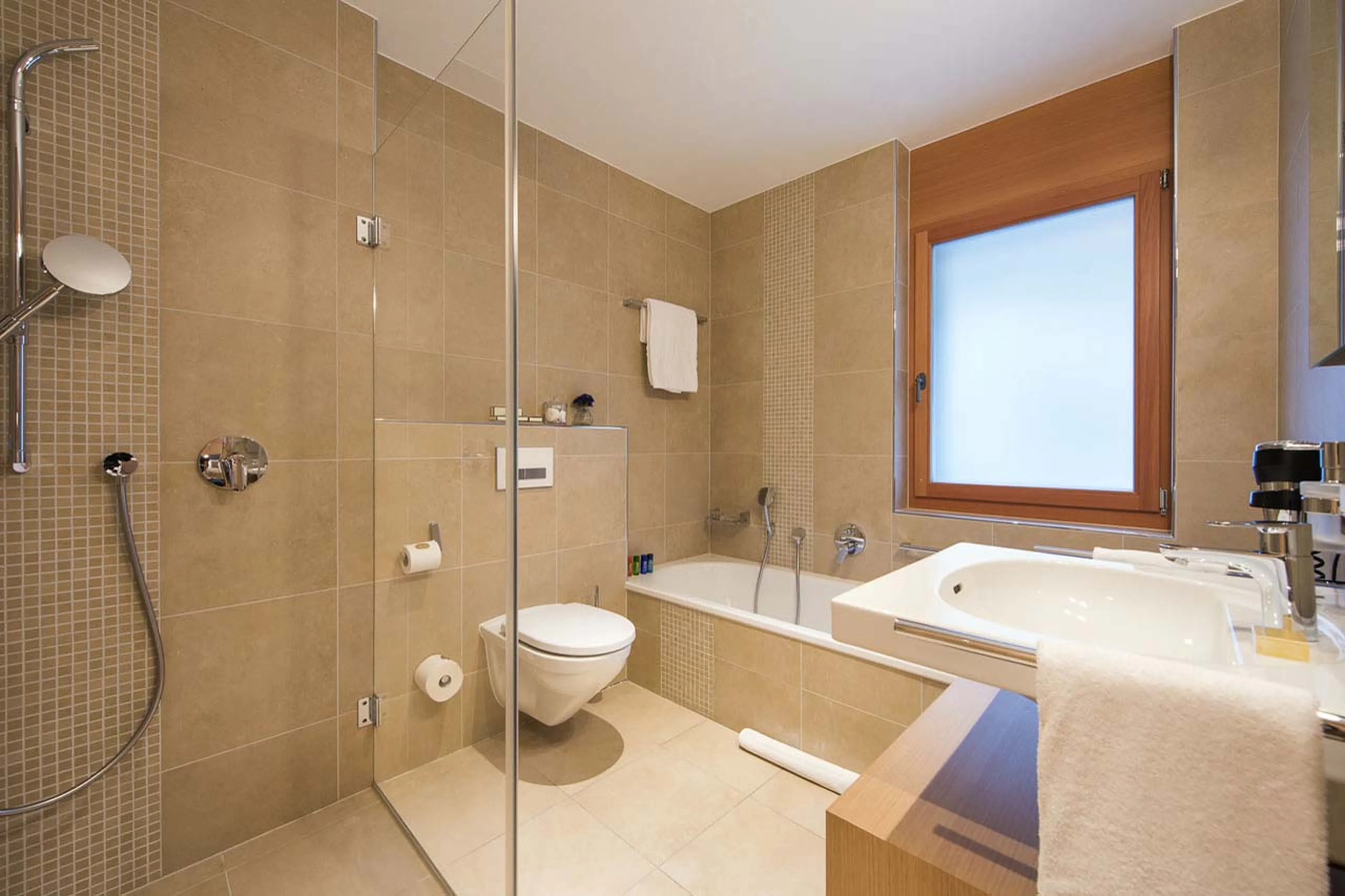 Bathroom one at Chalet Elena in Zermatt