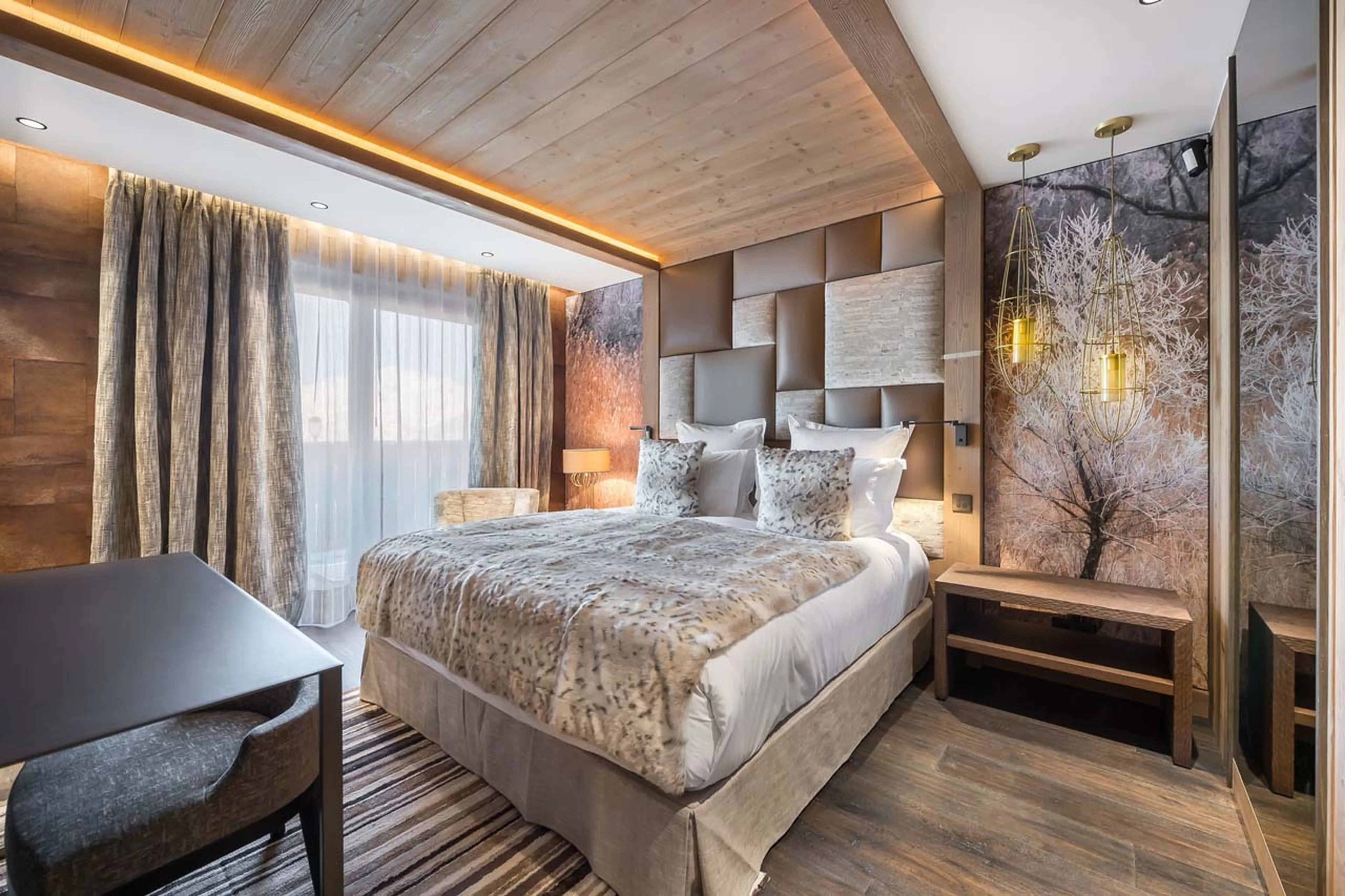 Bedroom two at Chalet Elixir in Courchevel 1850