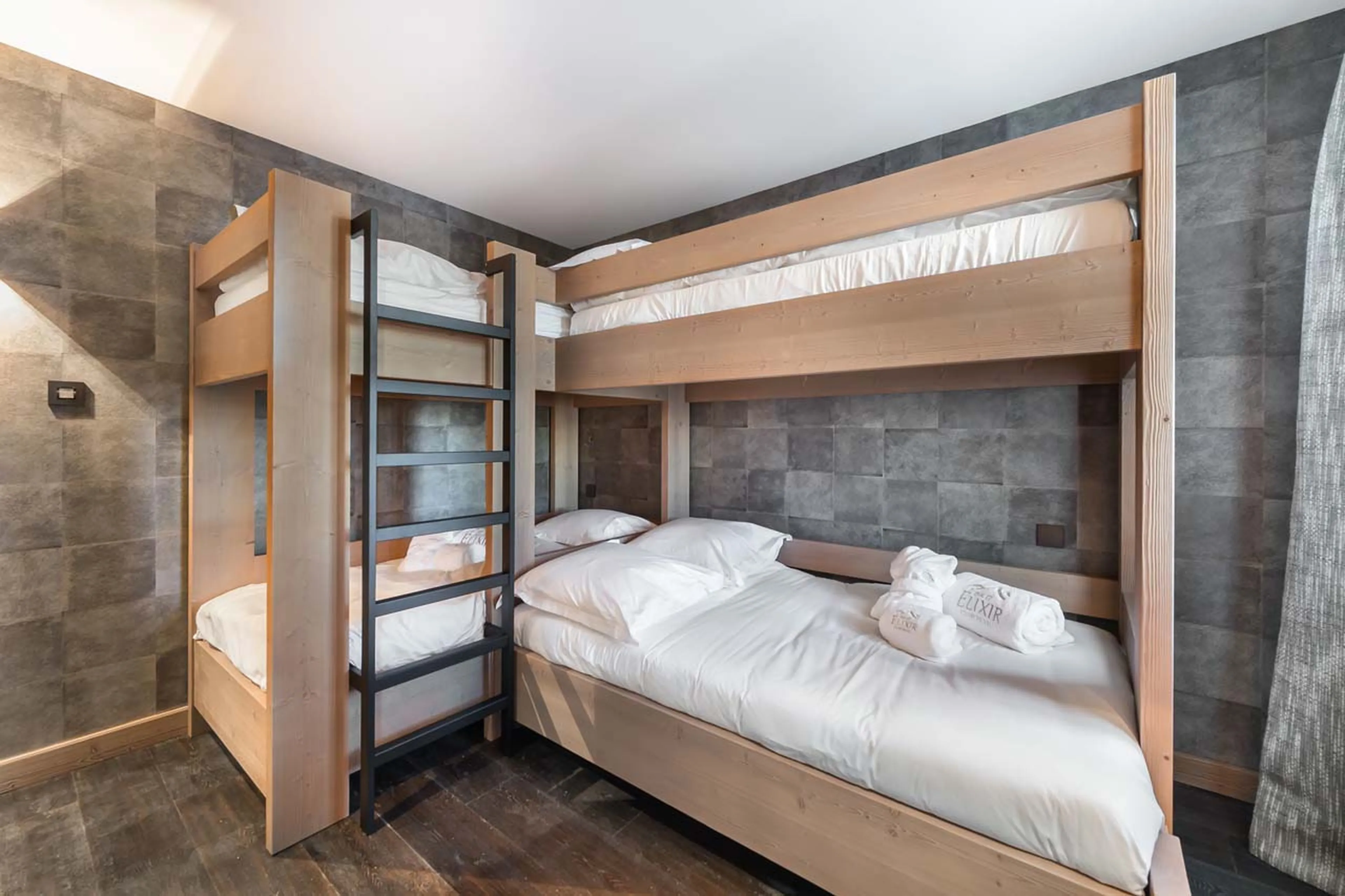 Bedroom three at Chalet Elixir in Courchevel 1850