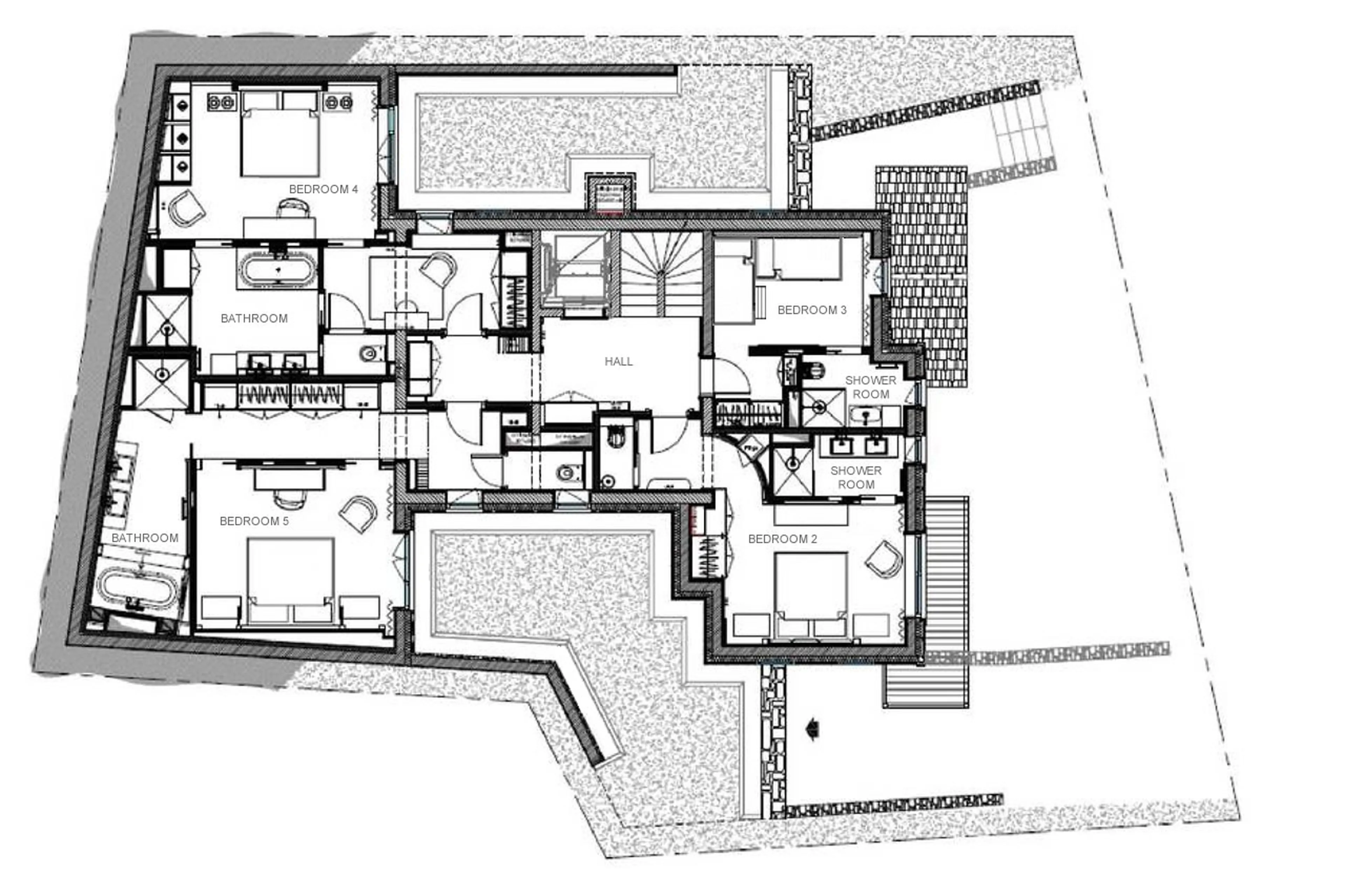 Level 1 floor plan of Chalet Elixir in Courchevel 1850