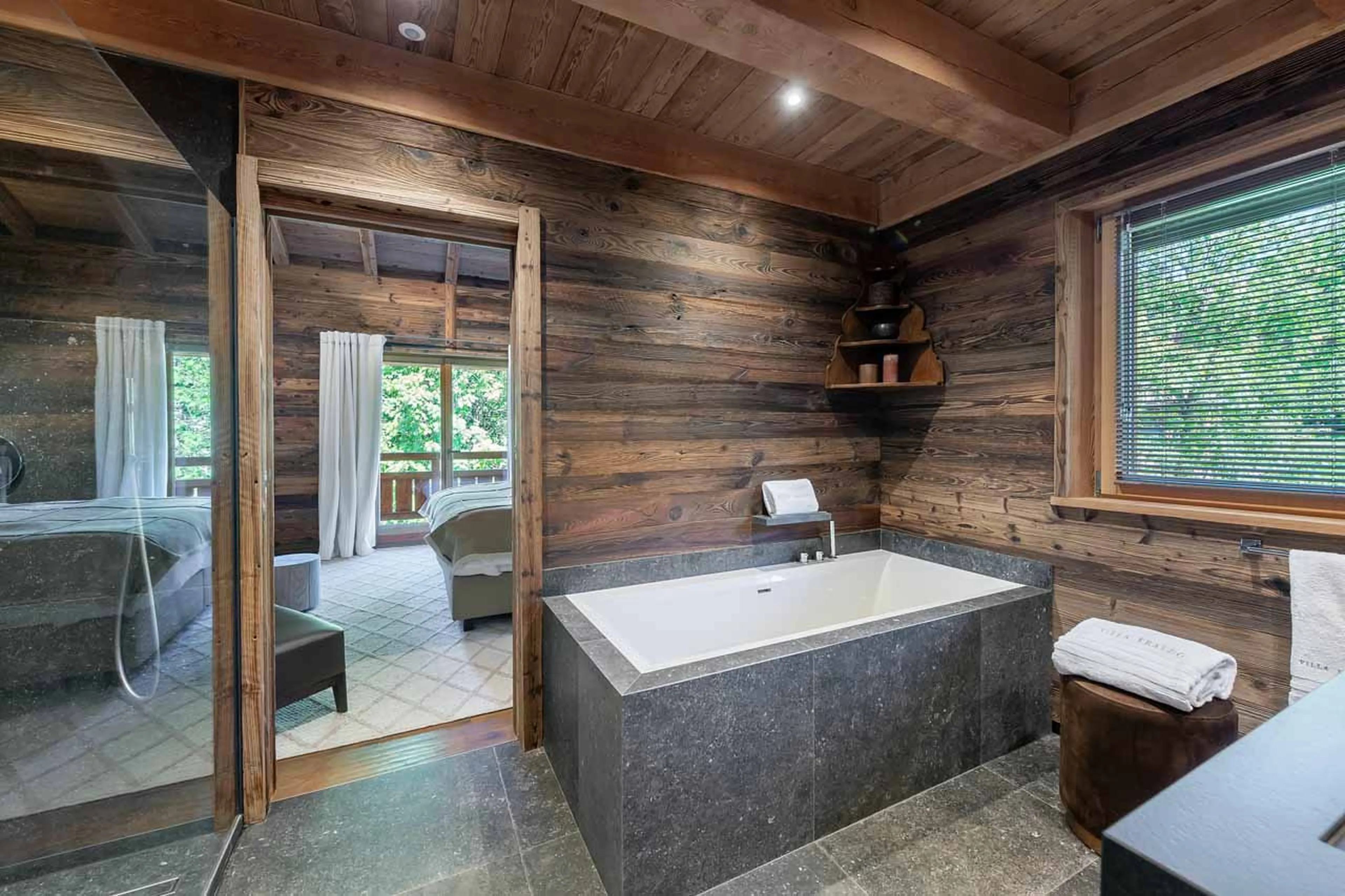 En-suite bathroom at Chalet Eraldo in Megeve