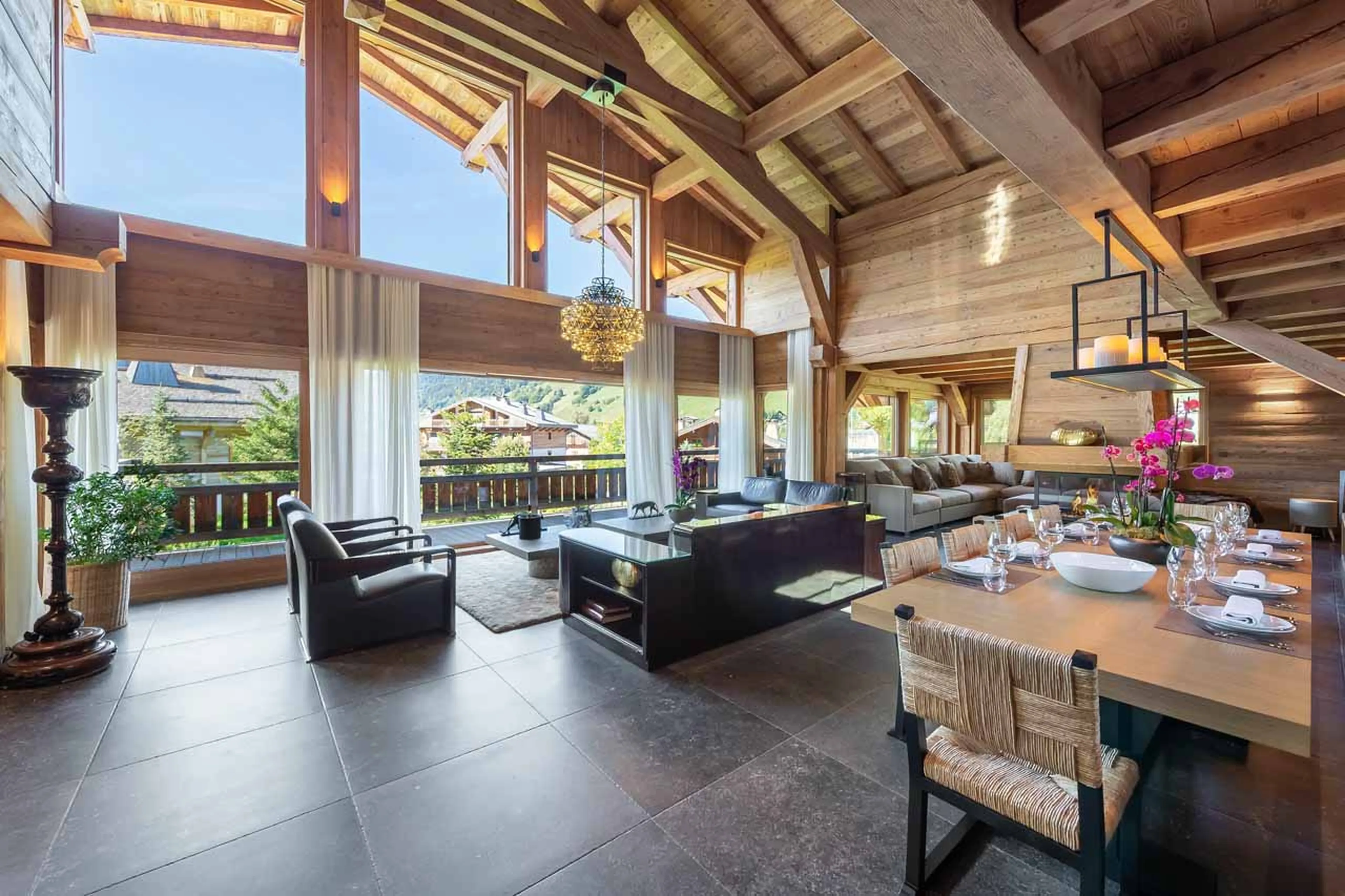 Open plan living at Chalet Eraldo in Megeve