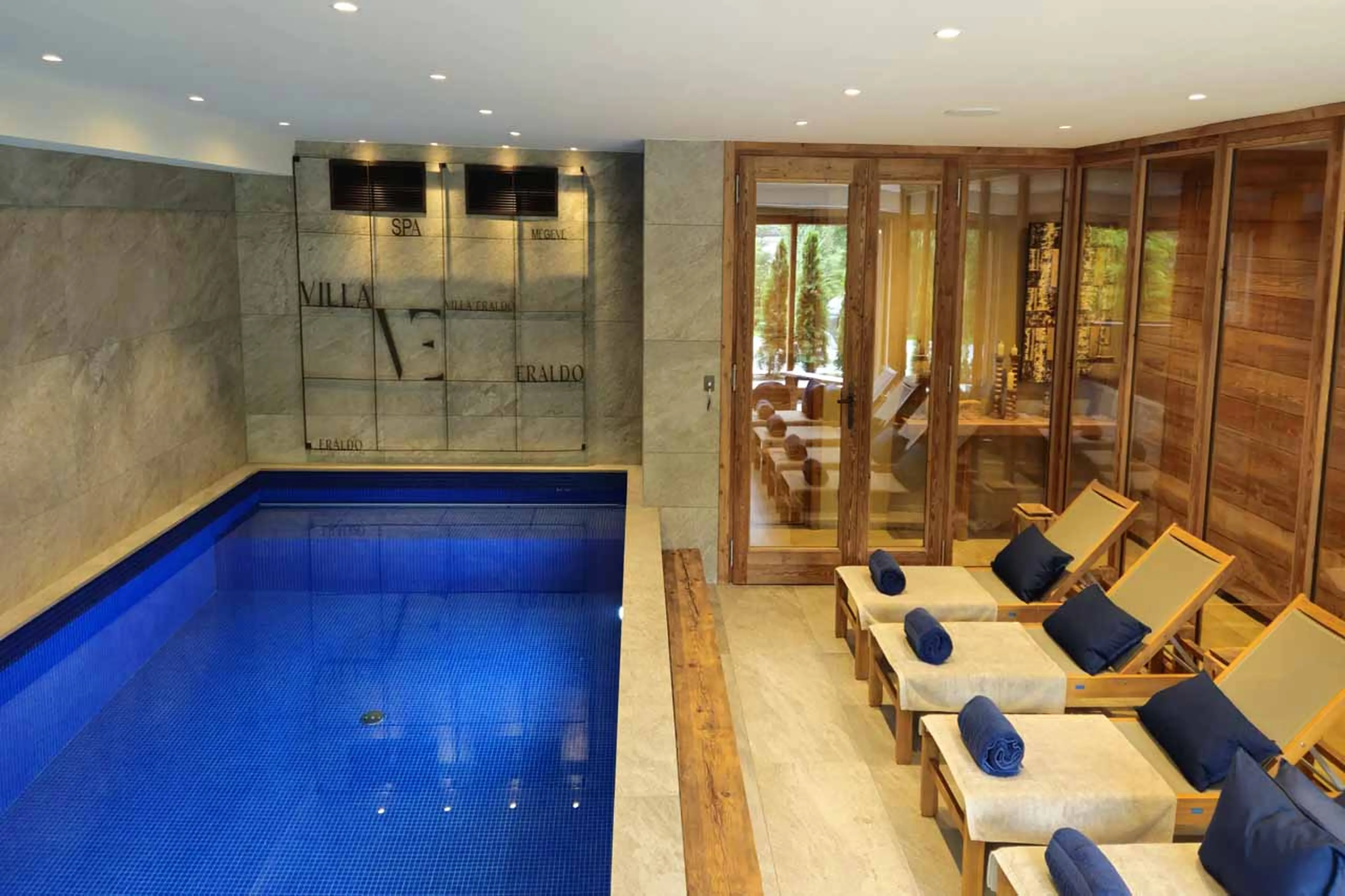 Towels in spa area at Chalet Eraldo in Megeve