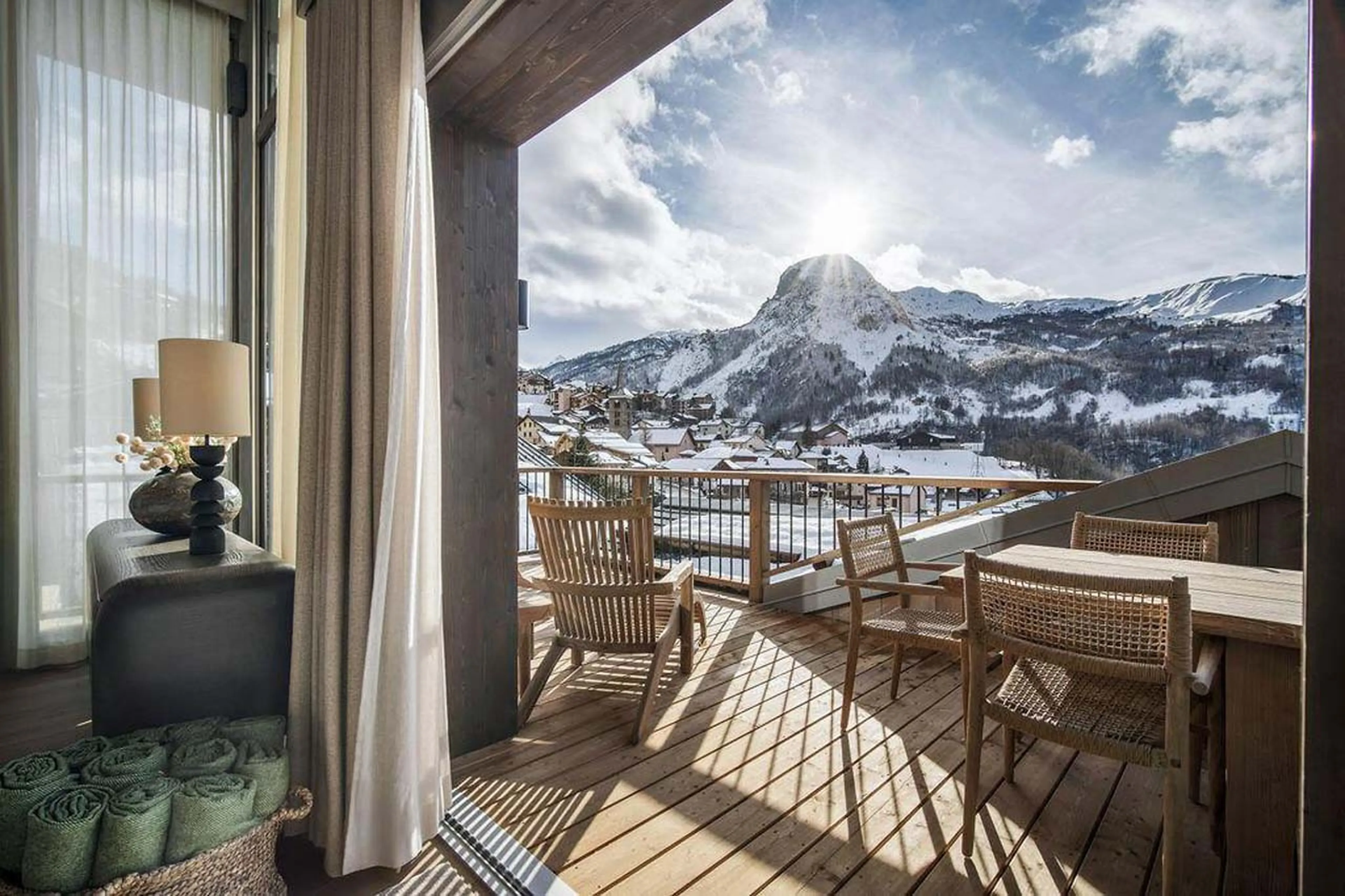 Balcony accessible from living area in Chalet Escapade, St Martin de Belleville