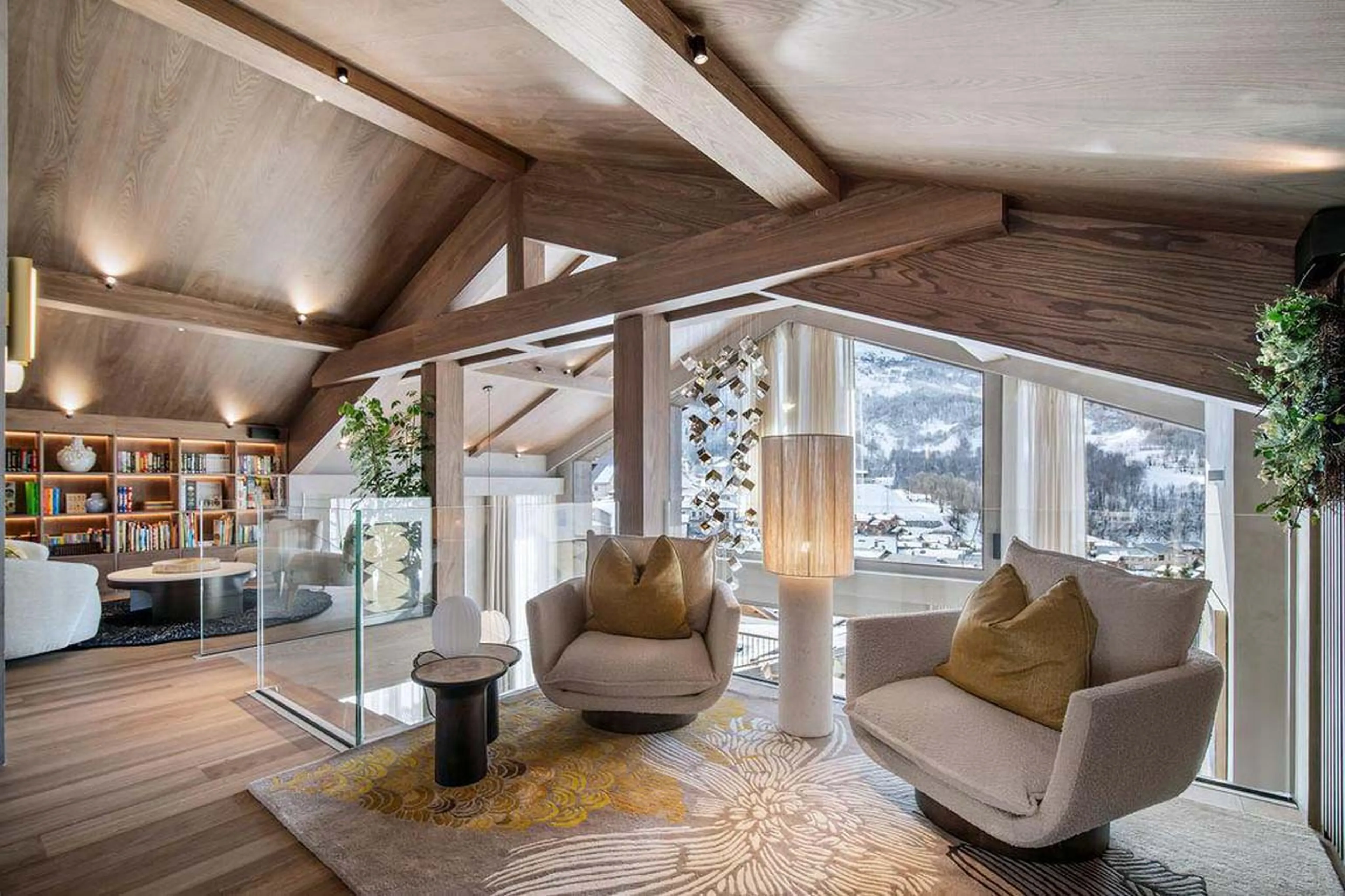 Armchairs on mezzanine in Chalet Escapade, St Martin de Belleville