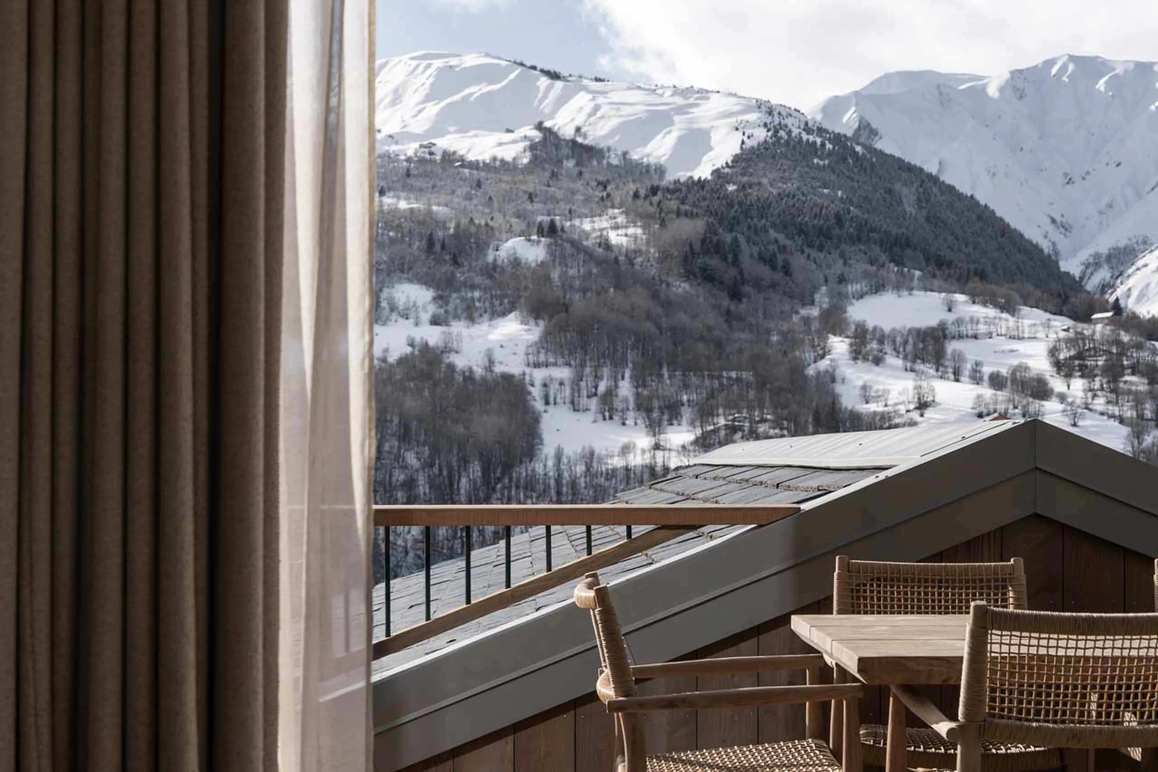 Balcony accessible from living area in Chalet Escapade, St Martin de Belleville