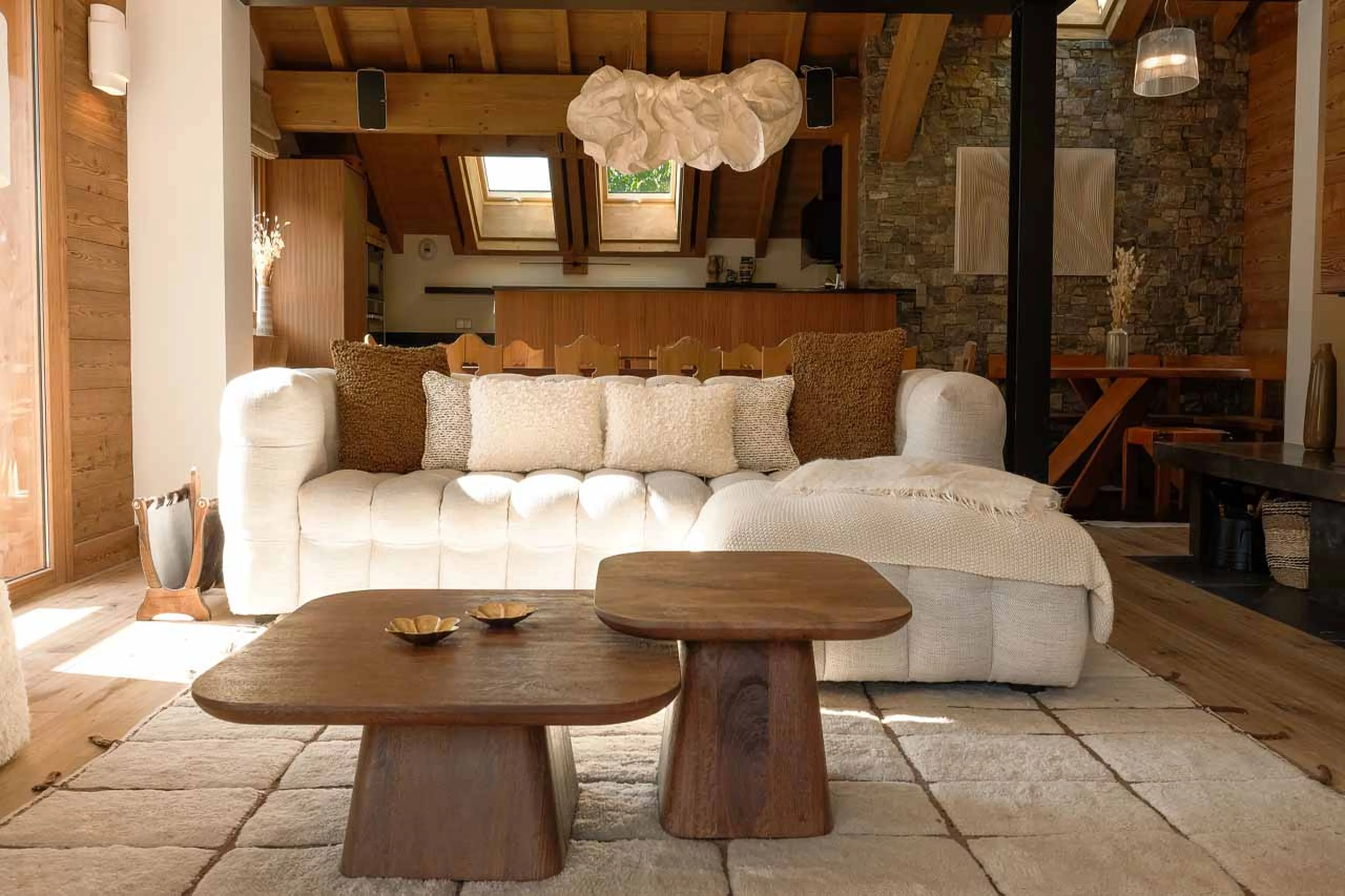 Living area sofas at Etoile des Neige in Meribel