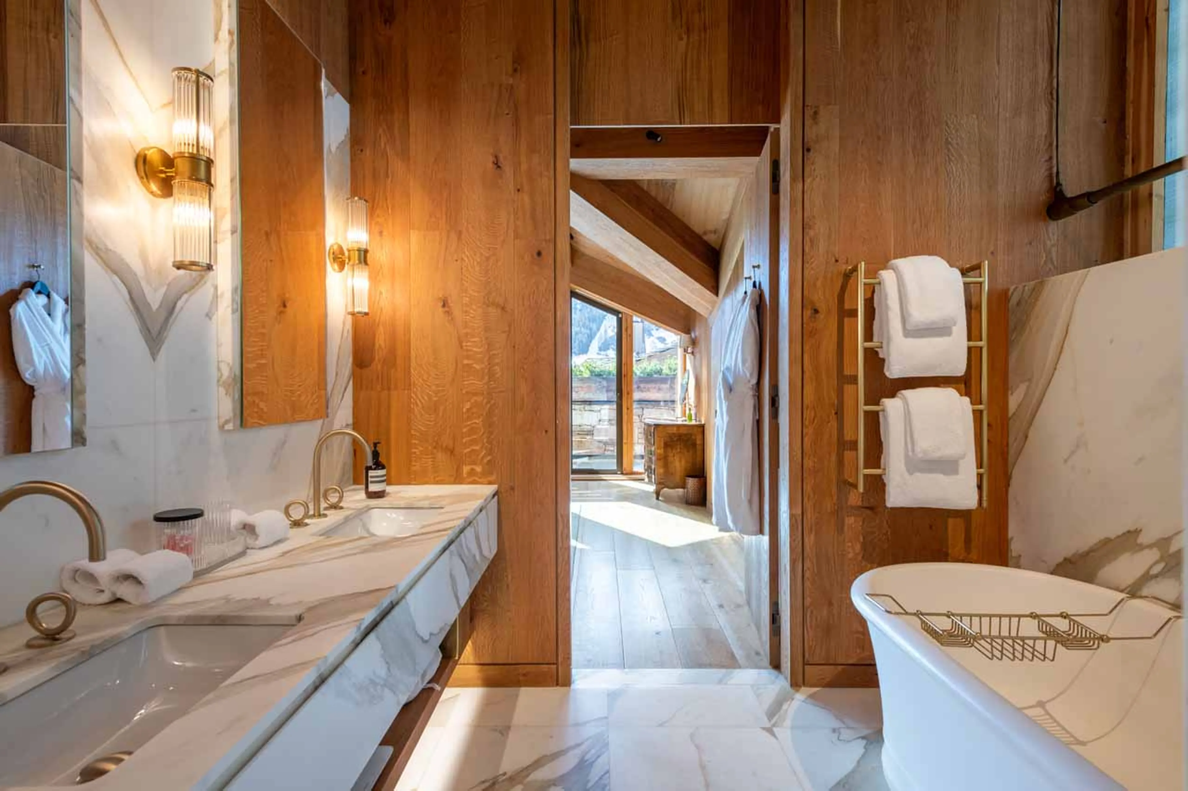 Twin sinks in bathroom at Chalet Etoile du Nord - East Wing in Val d'Isere