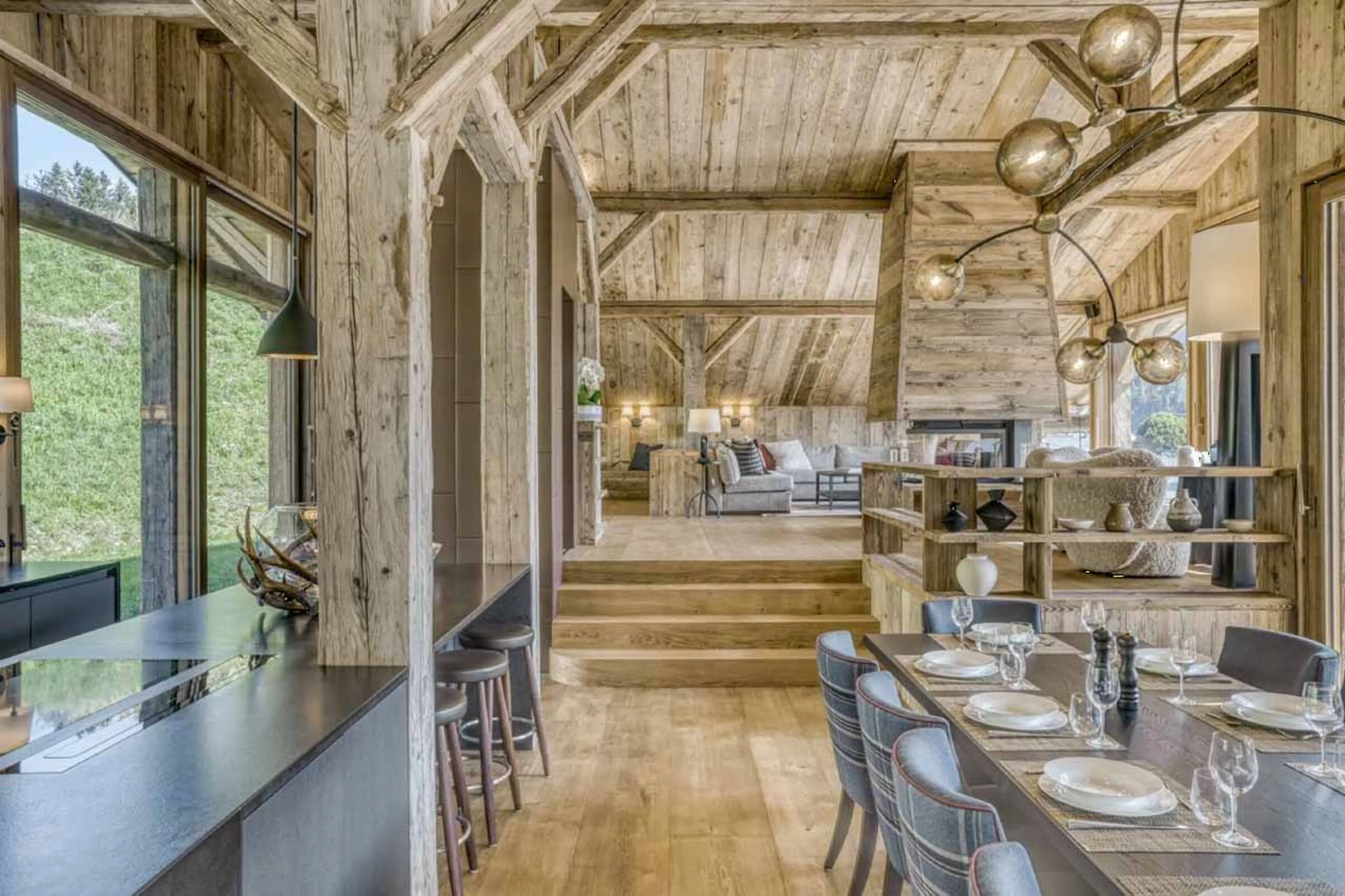 Dining table at Chalet Etoile du Nord in Megeve