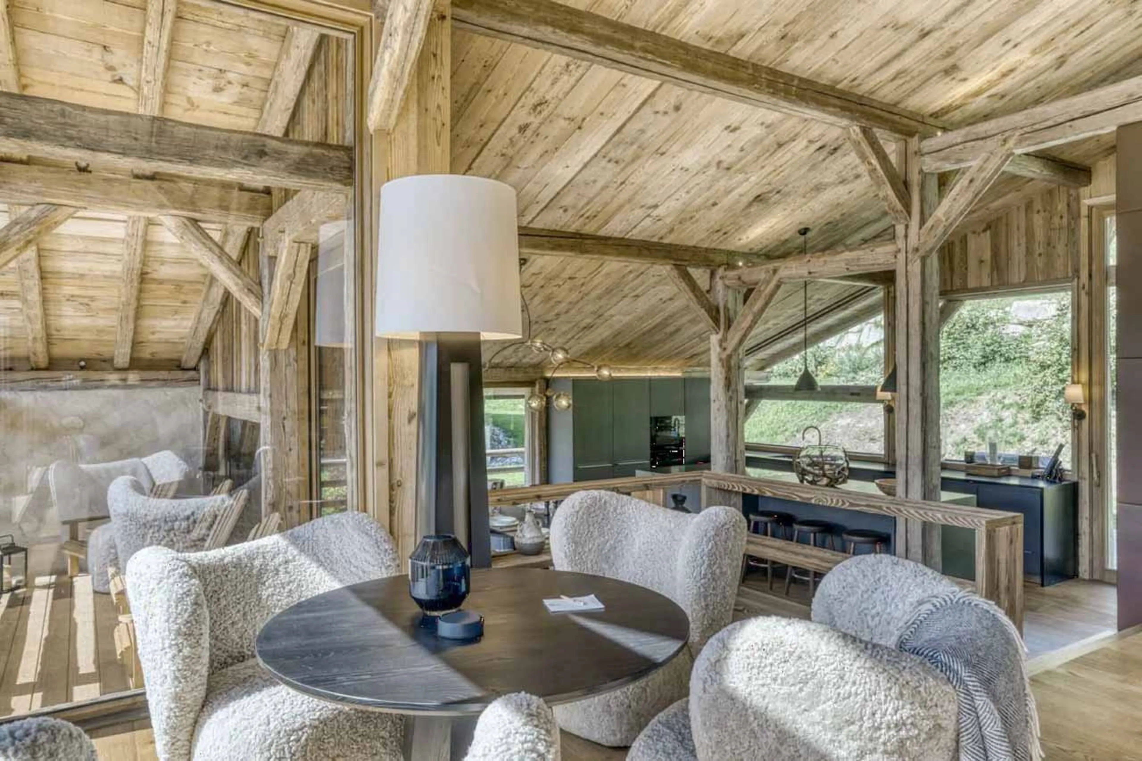 Living area seating at Chalet Etoile du Nord in Megeve