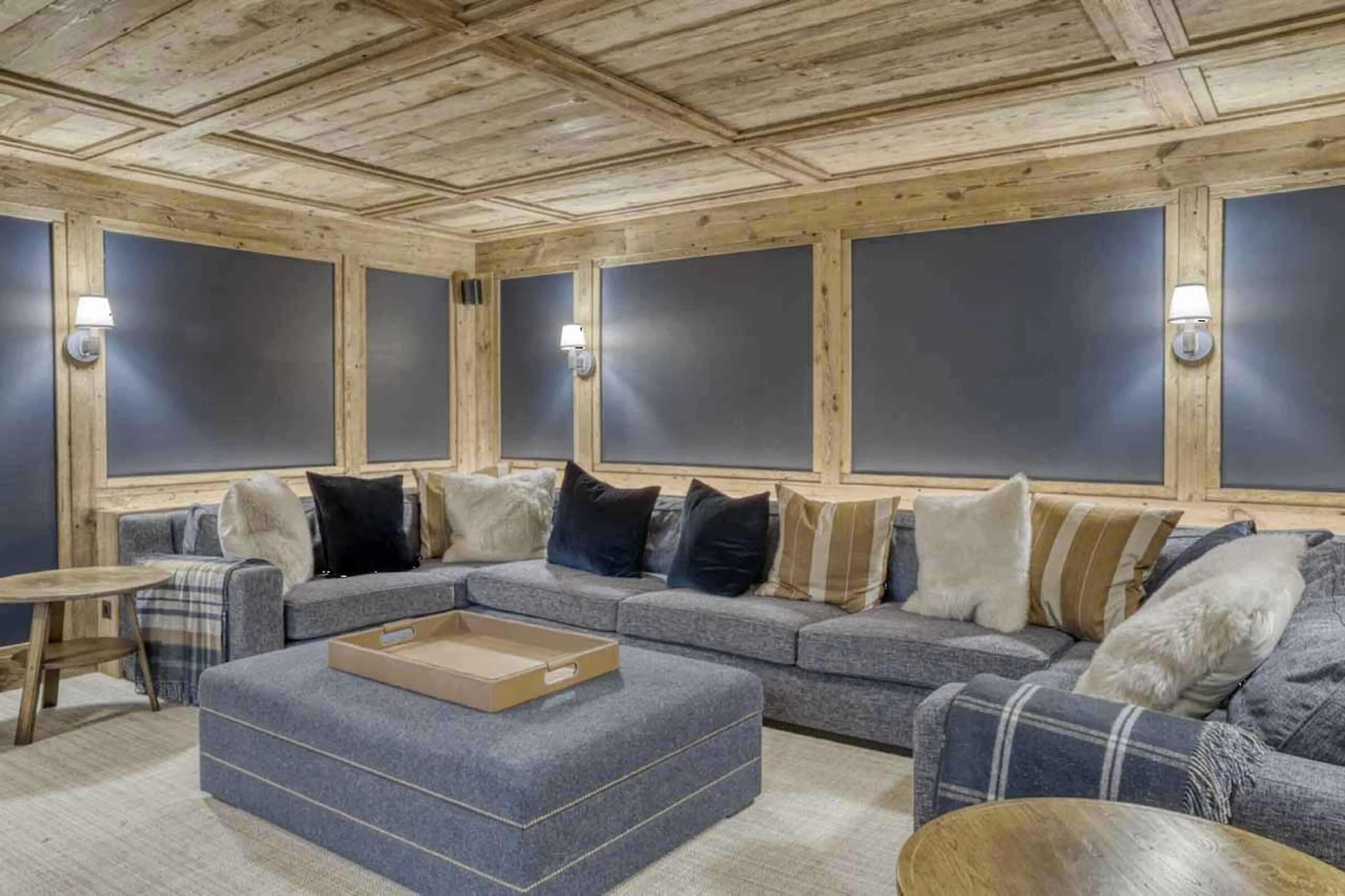 TV room seating at Chalet Etoile du Nord in Megeve
