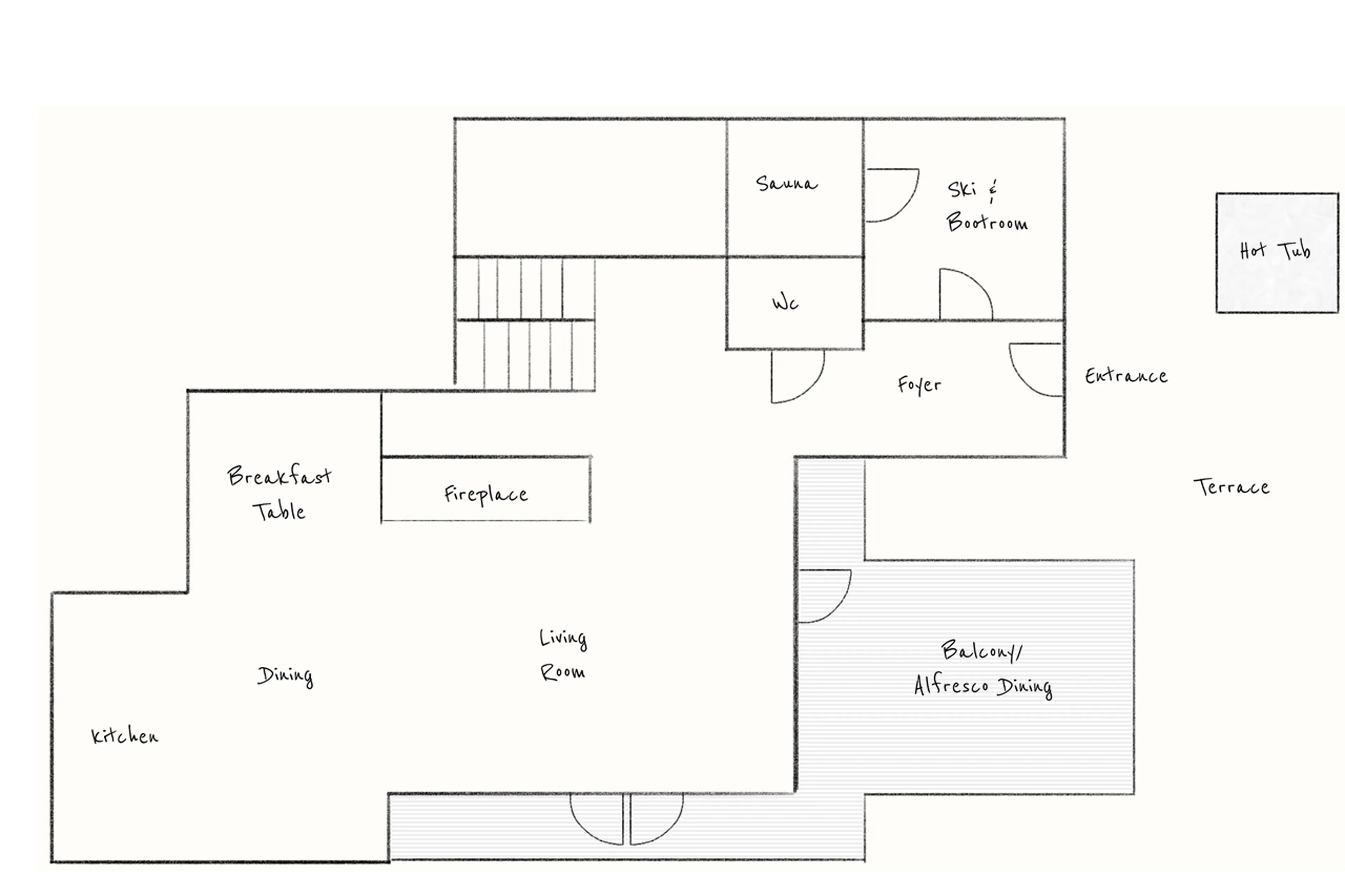 Level 0 floor plans for Etoile des Neige in Meribel