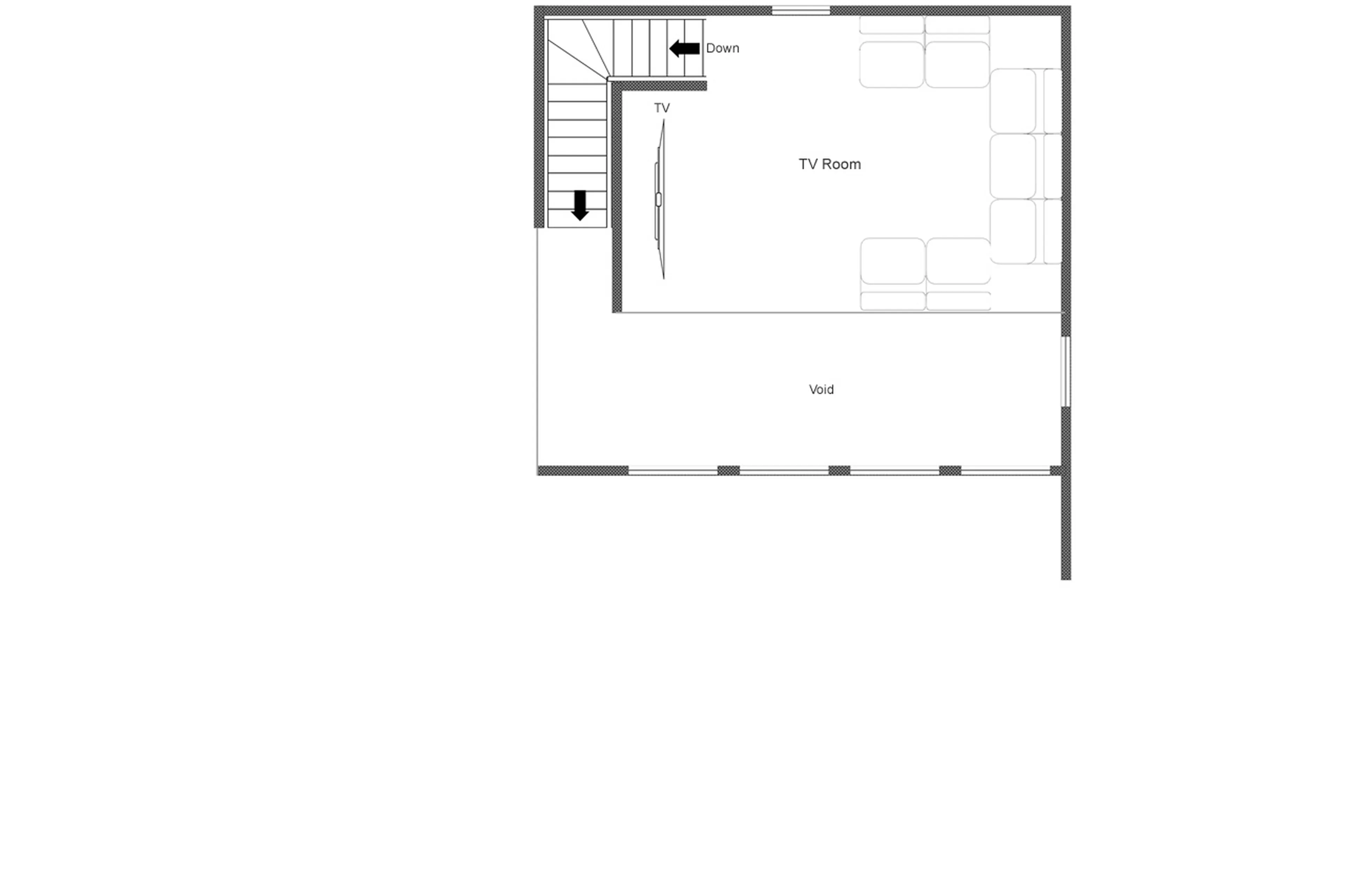 Mezzanine level floor plan of Chalet Face a Face in Val d'Isere