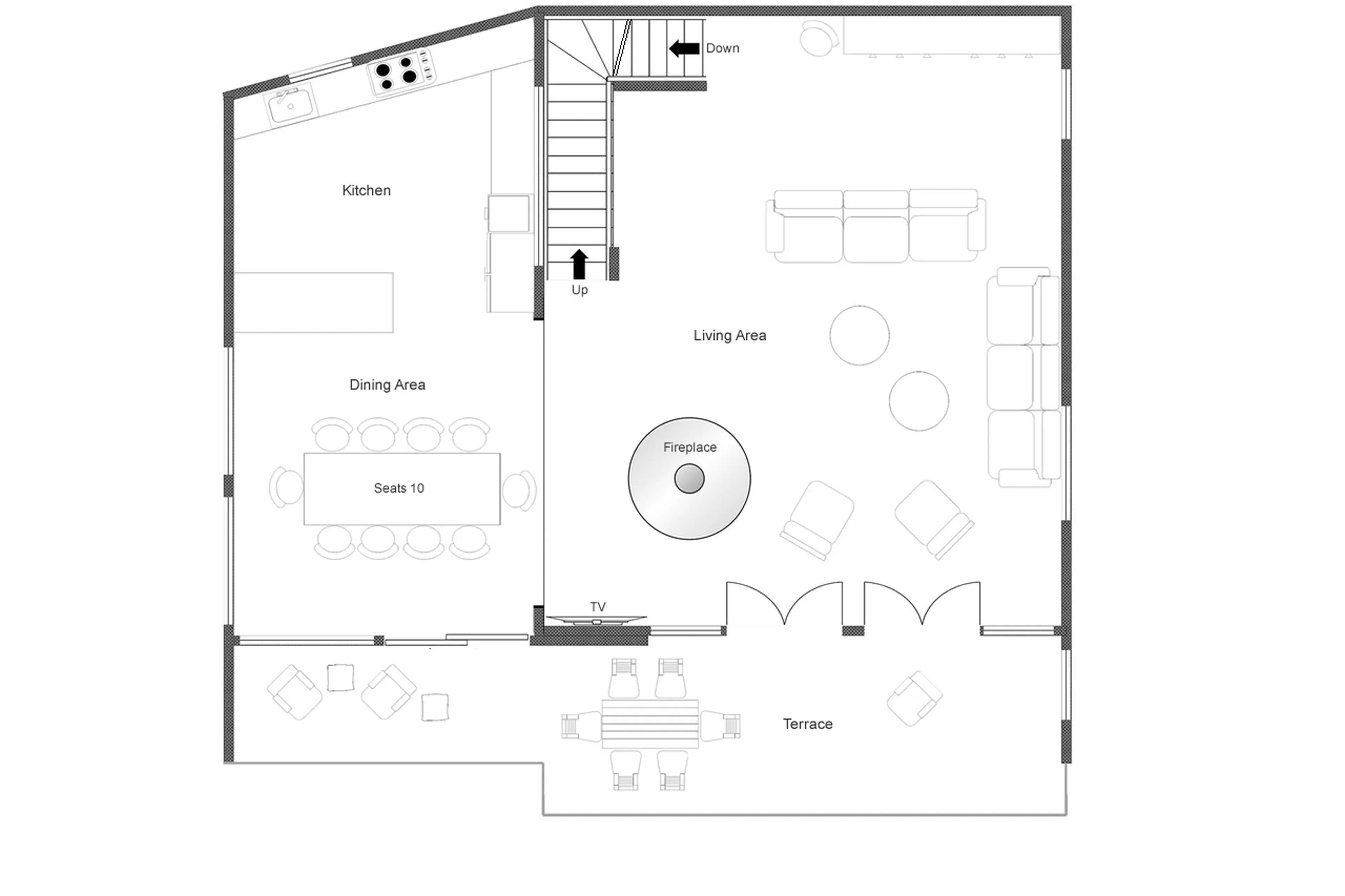 Level 2 floor plan of Chalet Face a Face in Val d'Isere