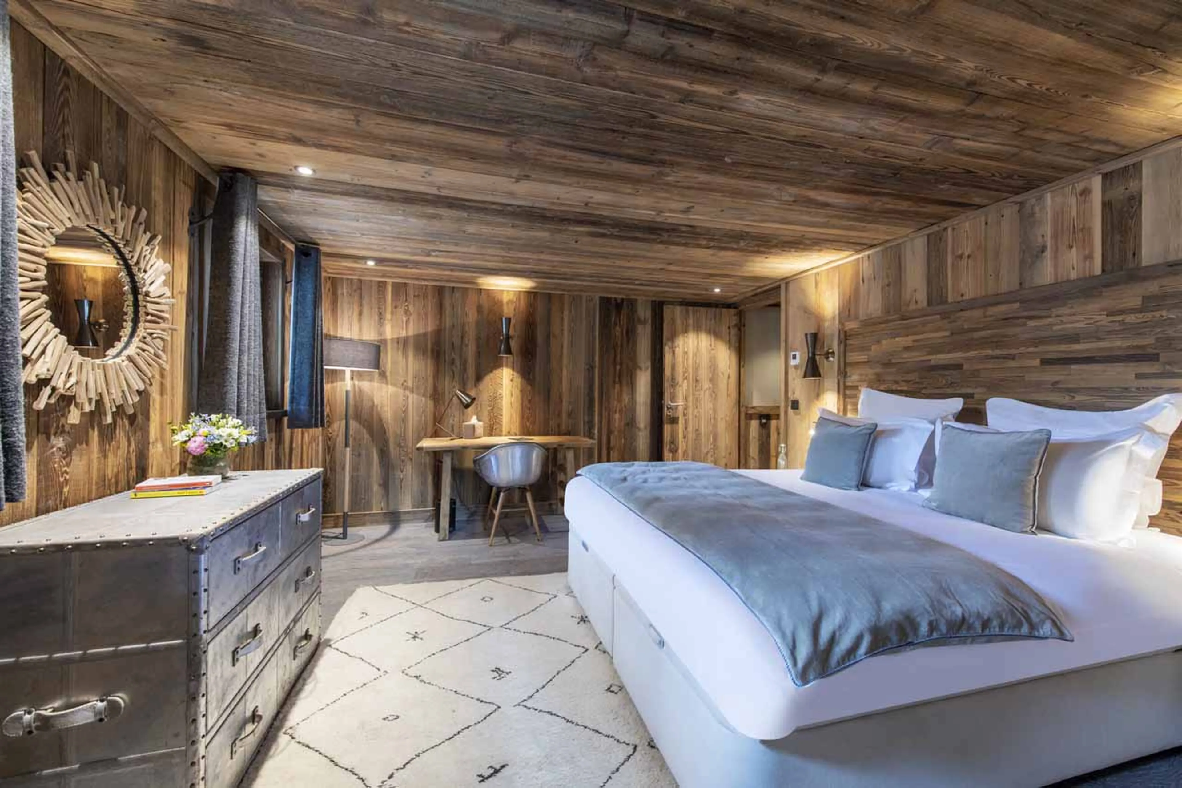 Bedroom one at Chalet Face a Face in Val d'Isere
