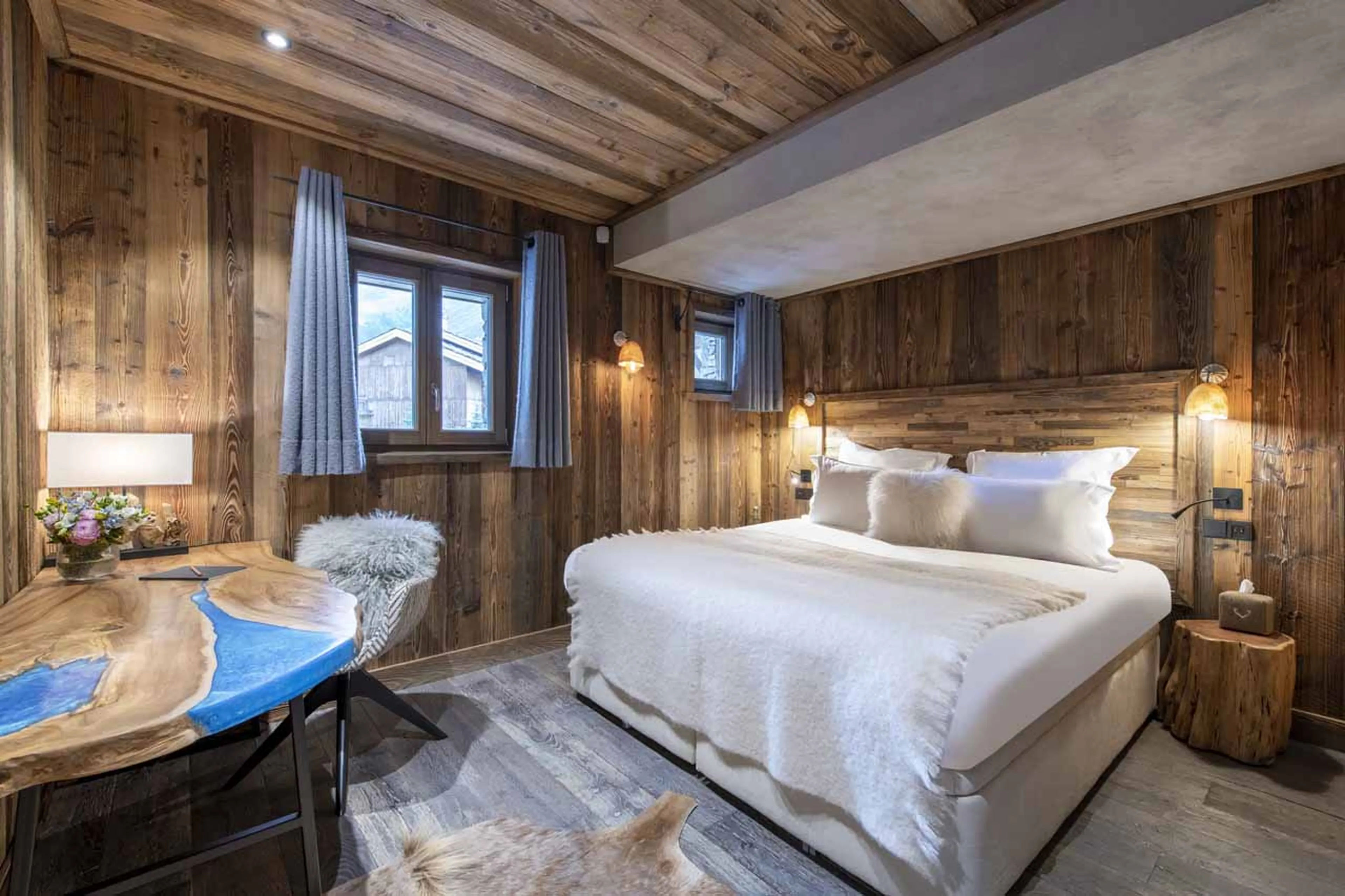 Bedroom two at Chalet Face a Face in Val d'Isere