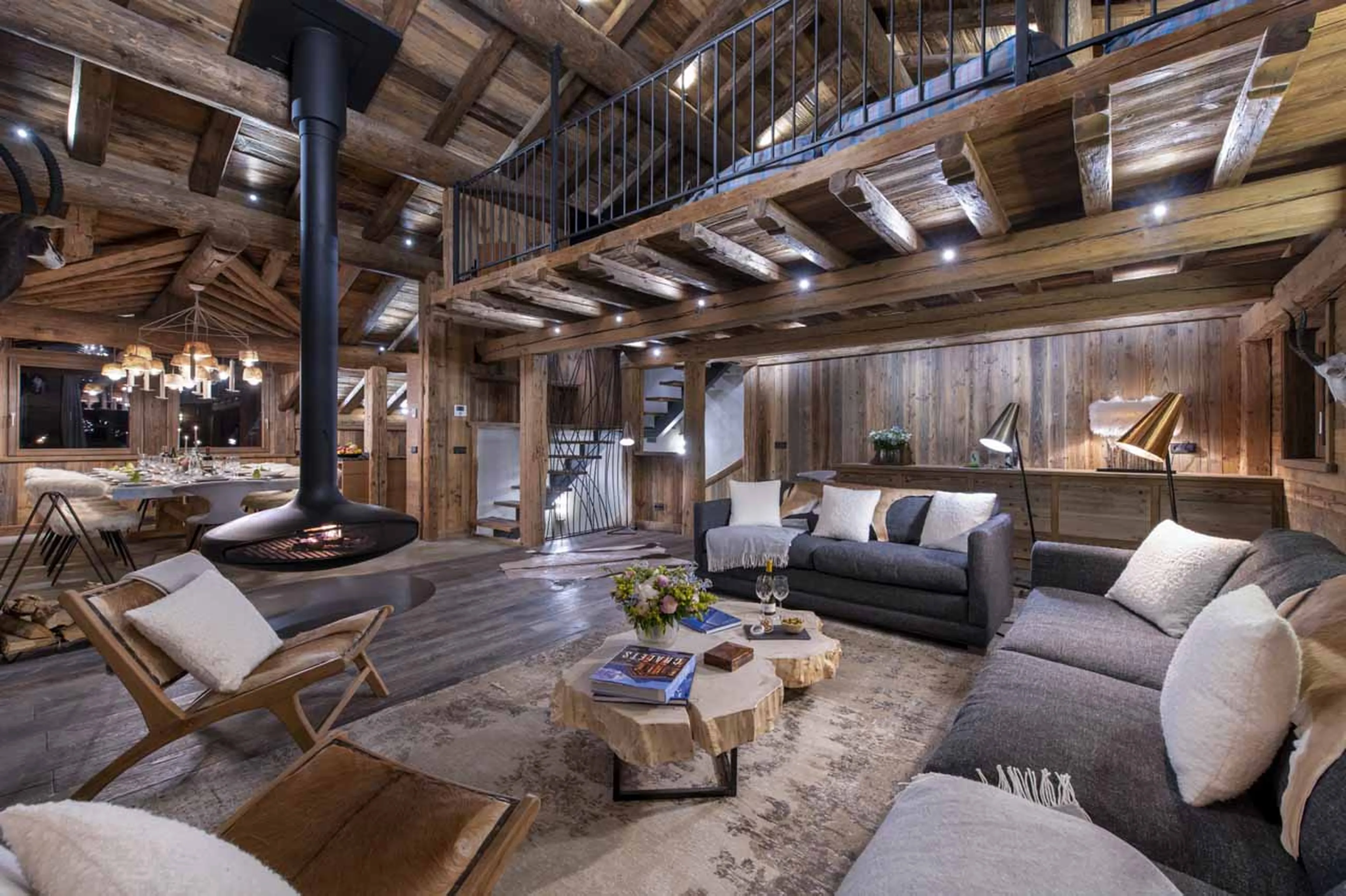 Fireplace at Chalet Face a Face in Val d'Isere