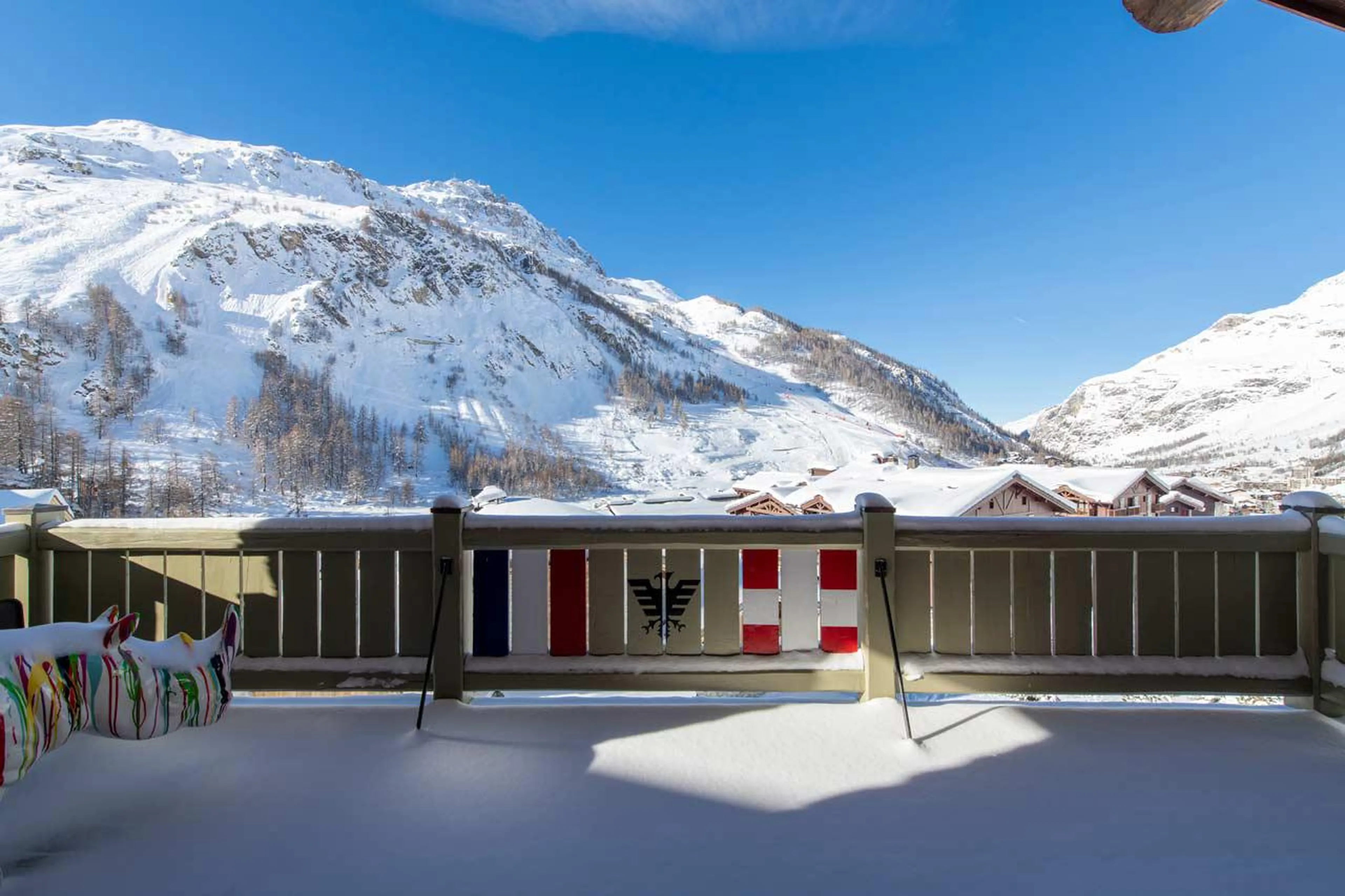 View from balcony at Chalet Face a Face in Val d'Isere