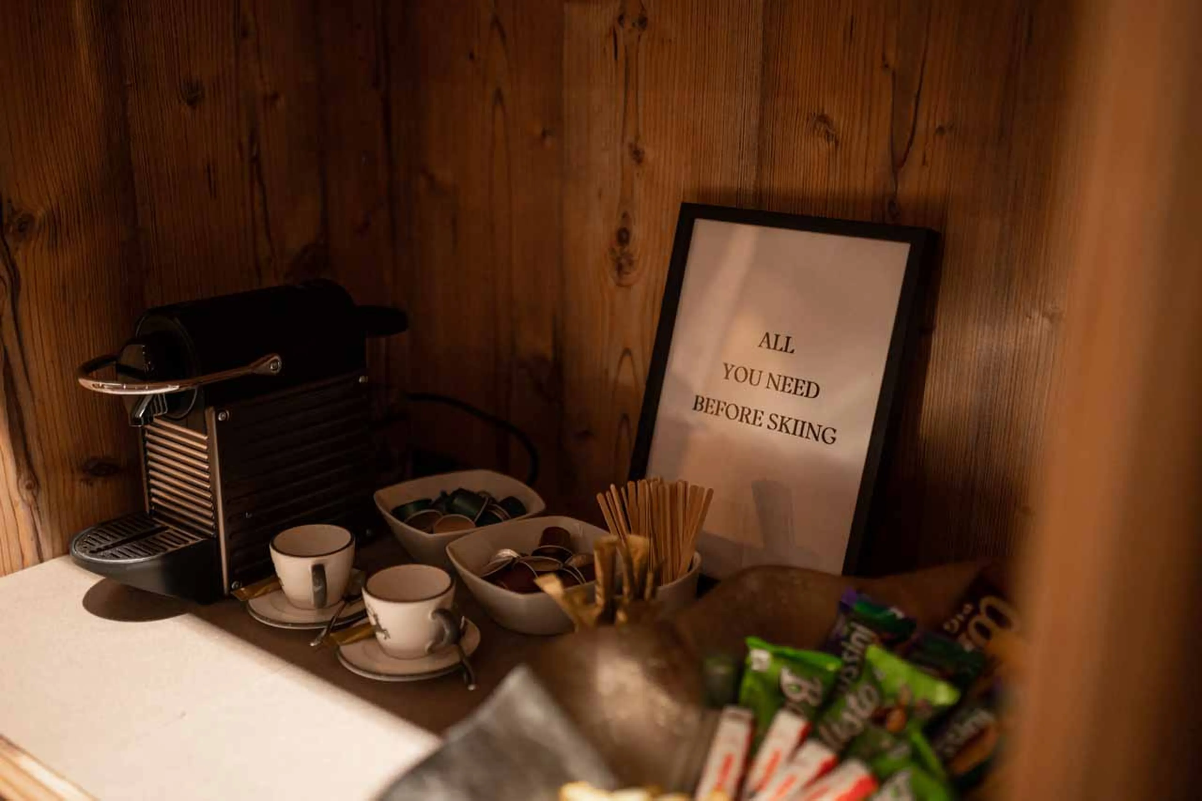 Ski room snacks at Chalet Falcon in Lech