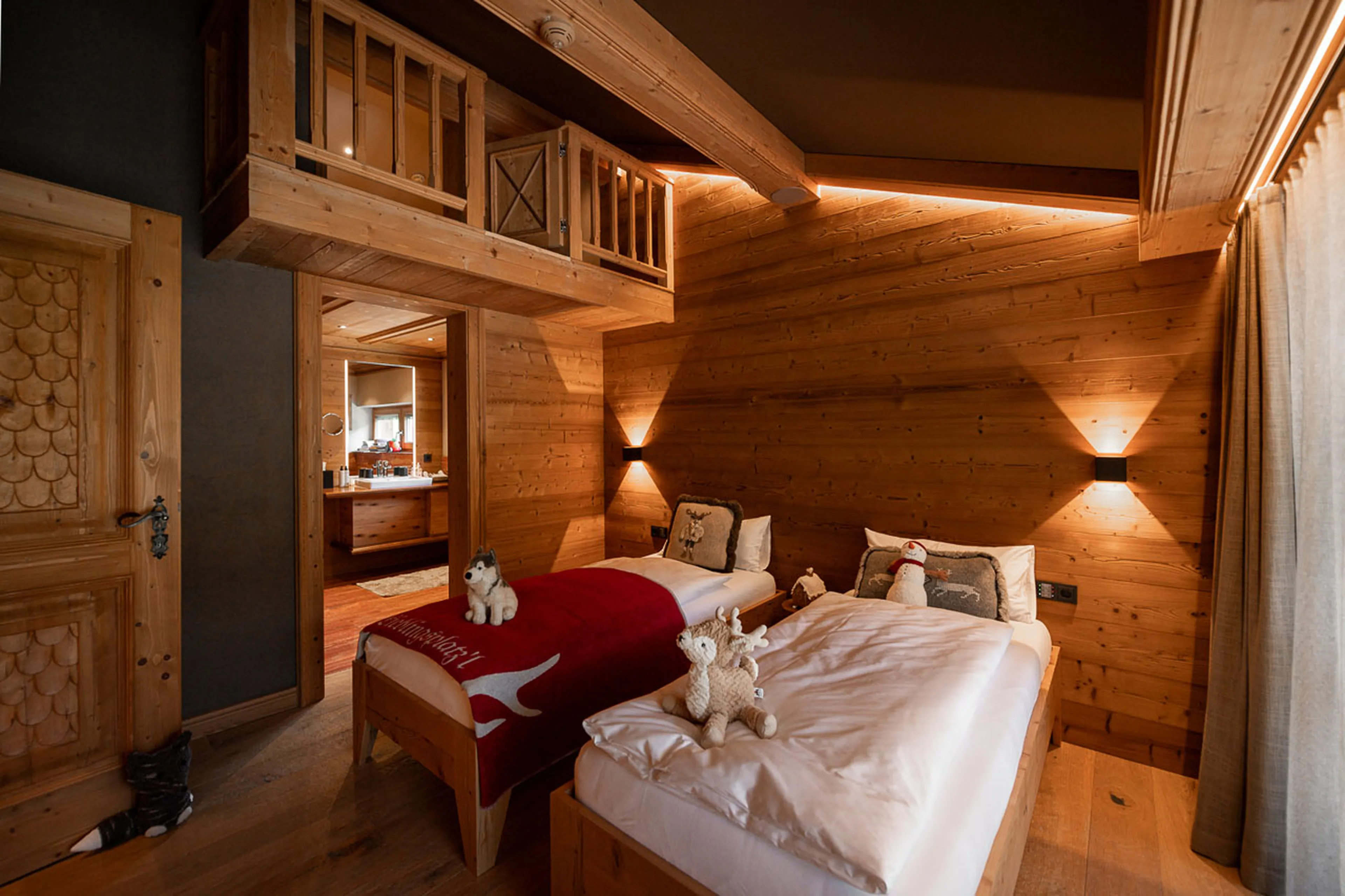 Bedroom four at Chalet Falcon in Lech