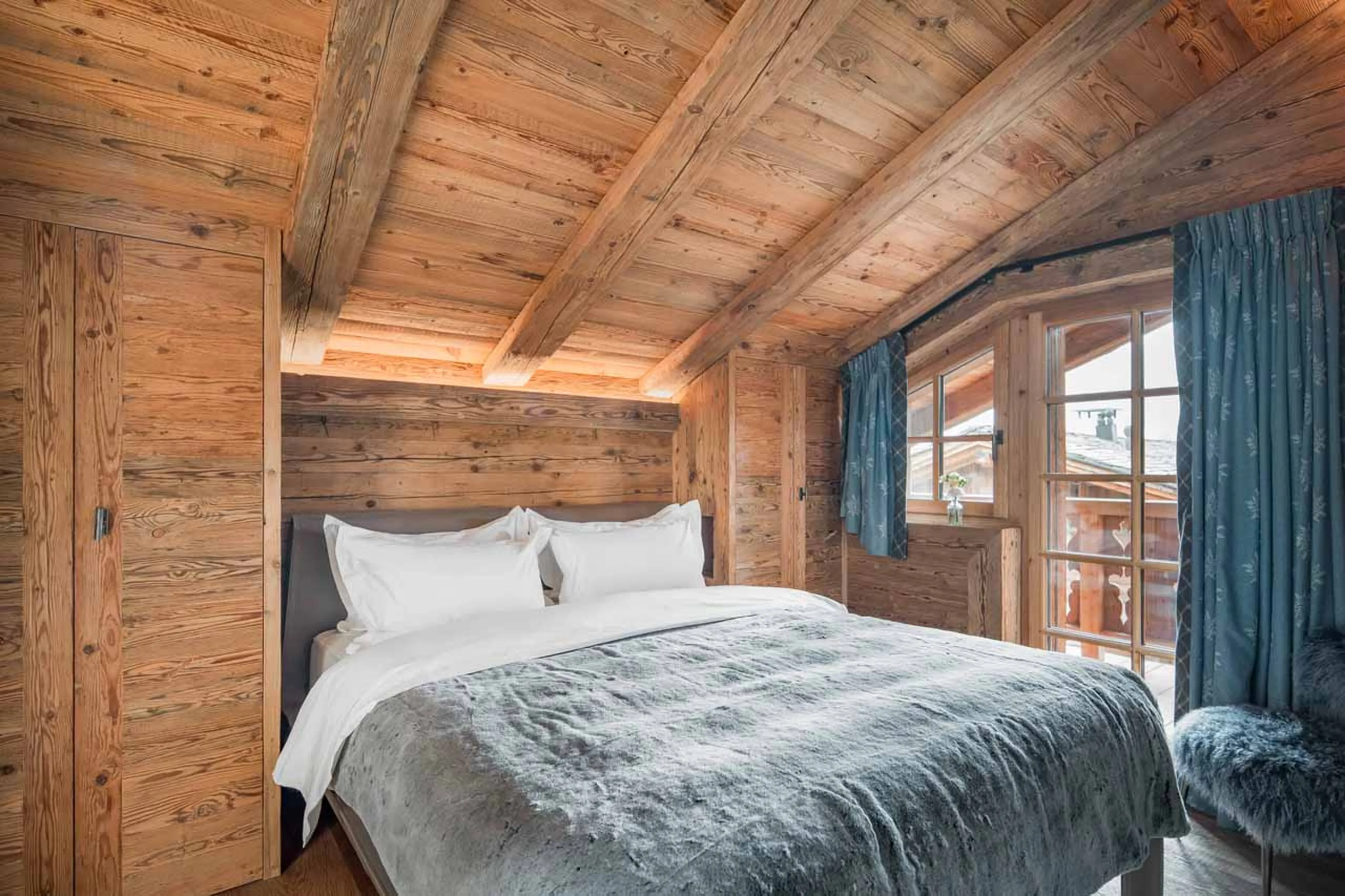 Bedroom one at Chalet Feuillu in Verbier