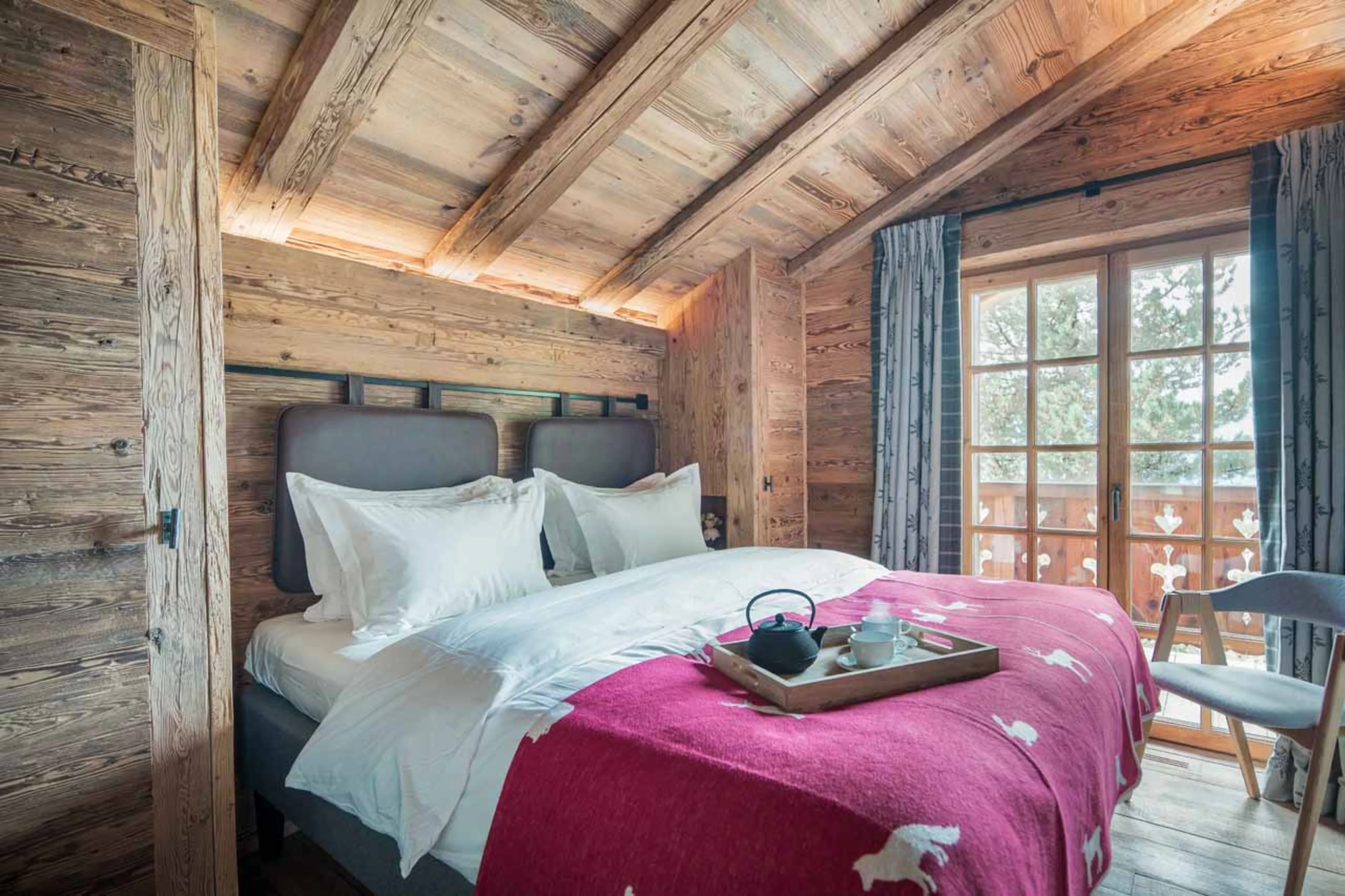 Bedroom two at Chalet Feuillu in Verbier