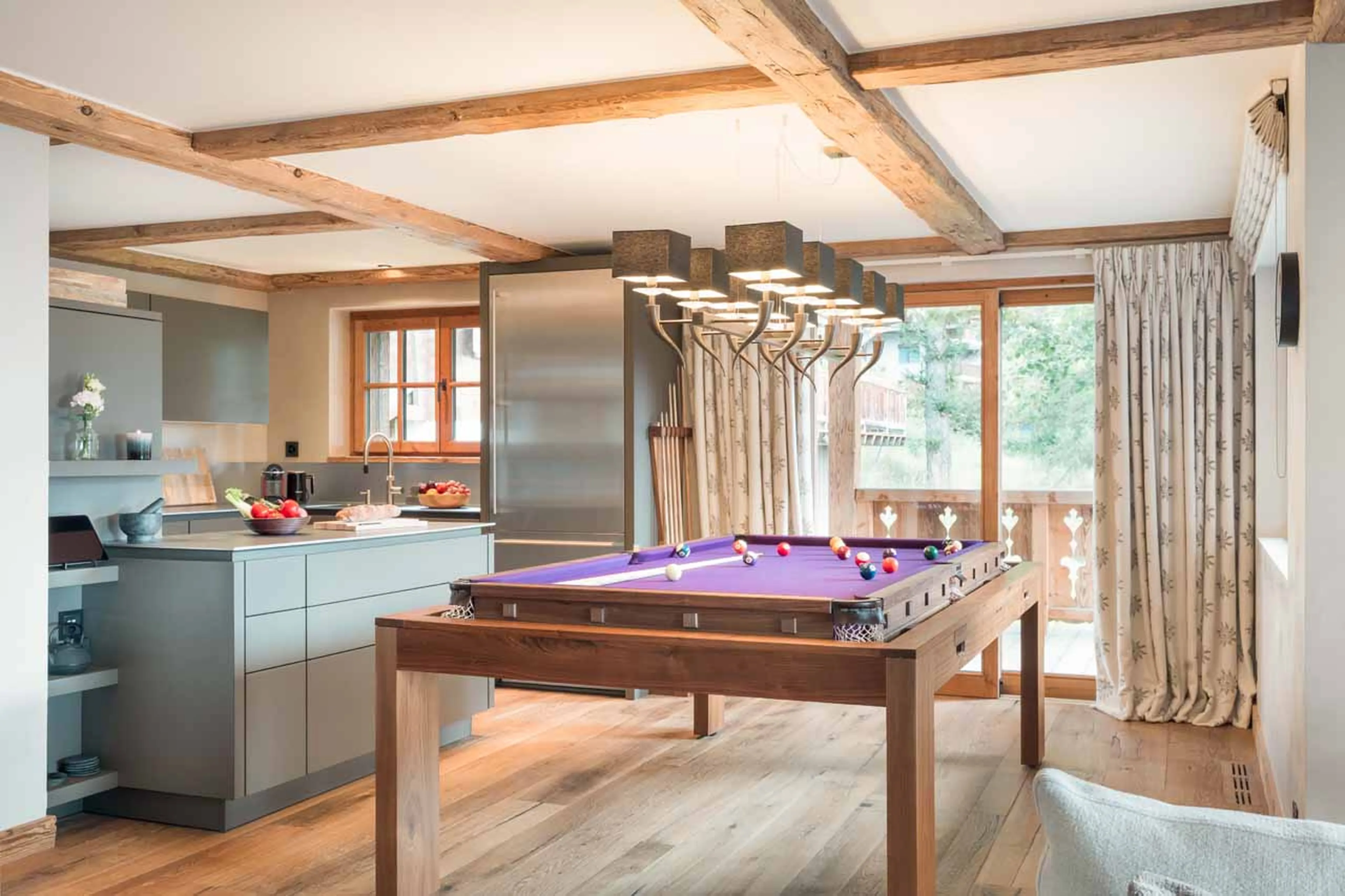 Pool table at Chalet Feuillu in Verbier