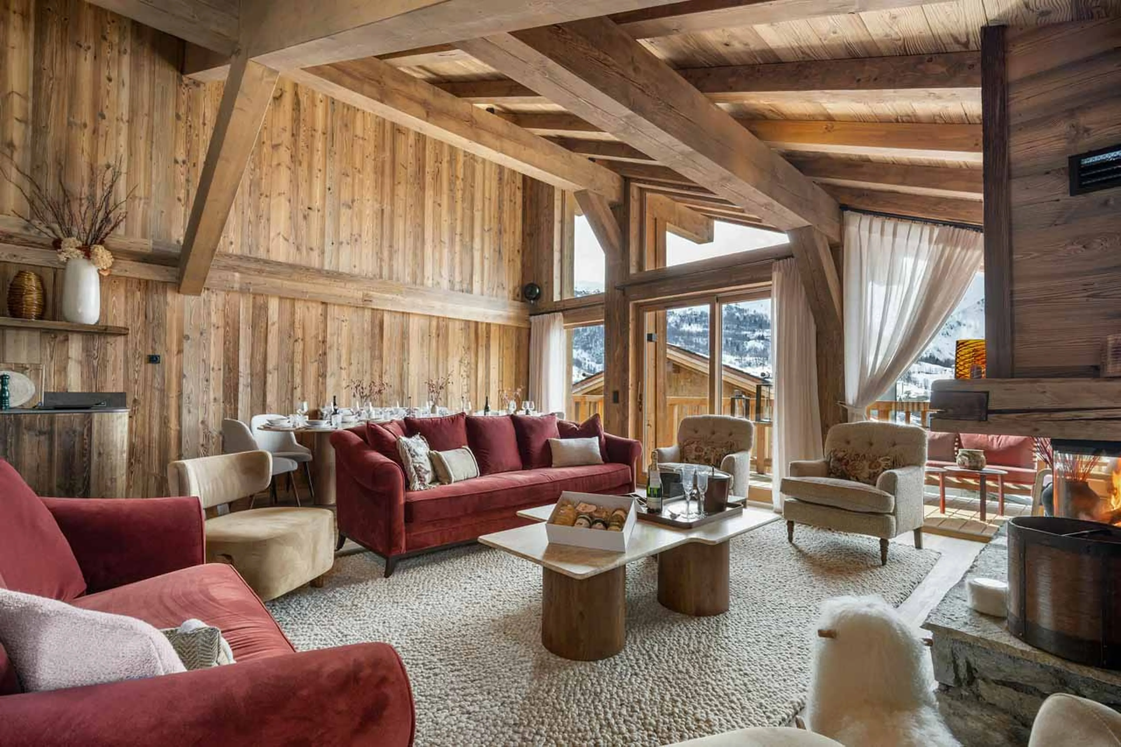 Living area at Chalet Flocon des Iles in St Martin de Belleville