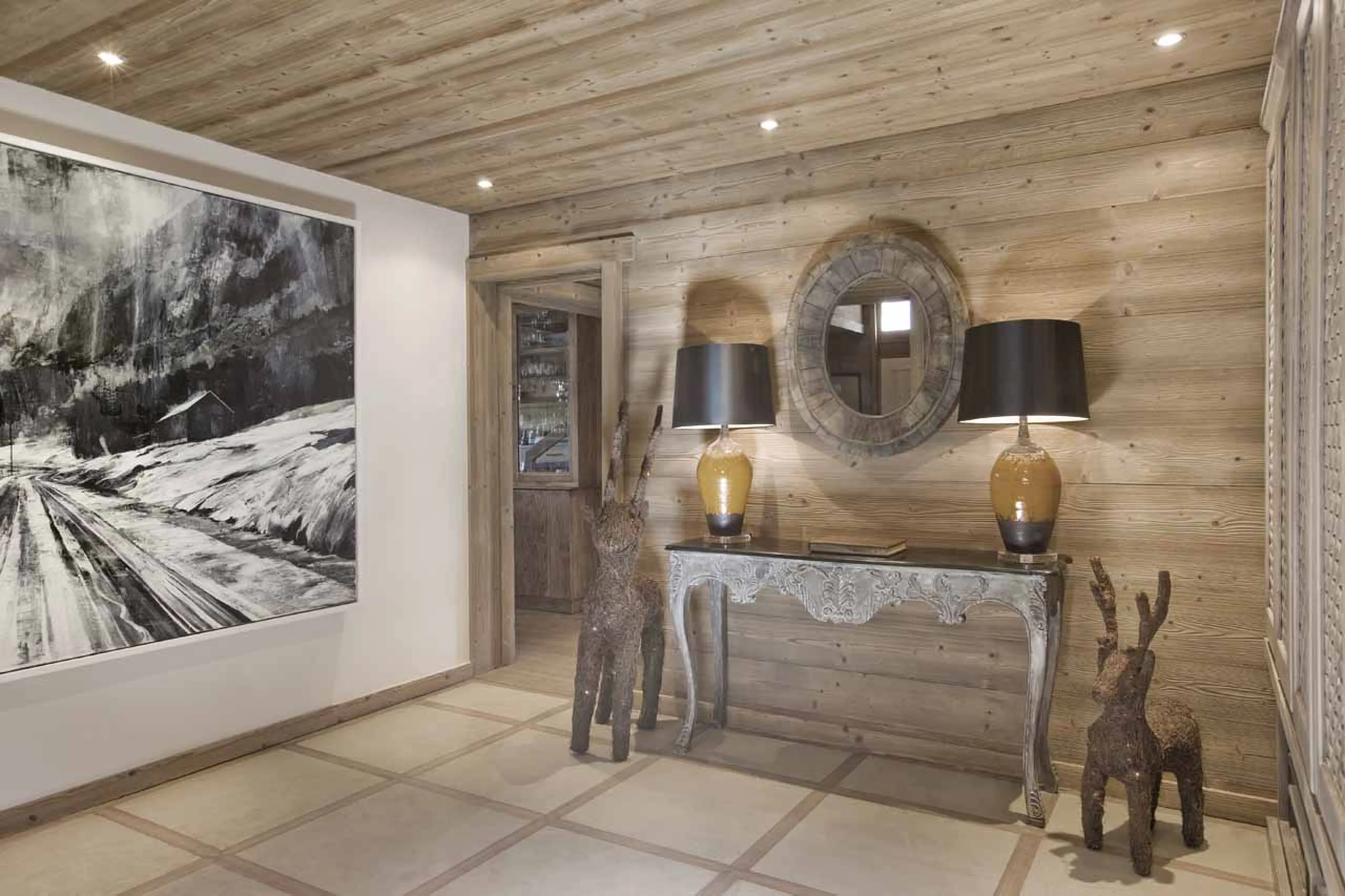 Entrance hall at Chalet Floralie in St Martin de Belleville