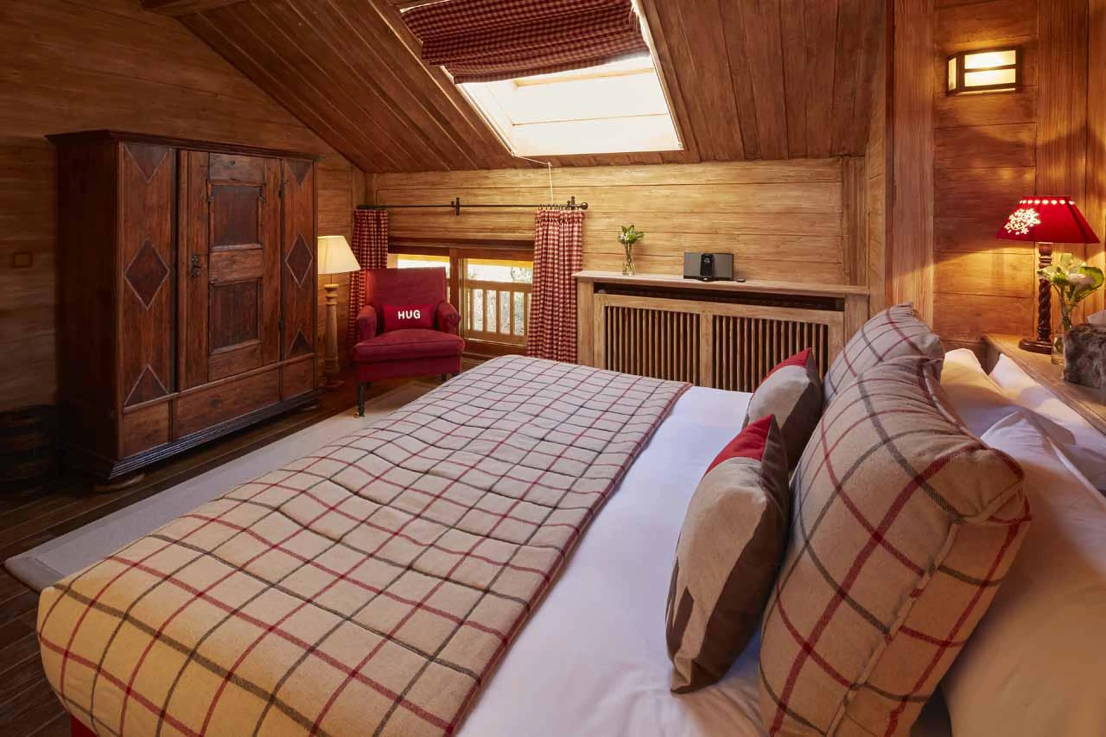 Skylight in bedroom four at Chalet Foinsbois in Meribel