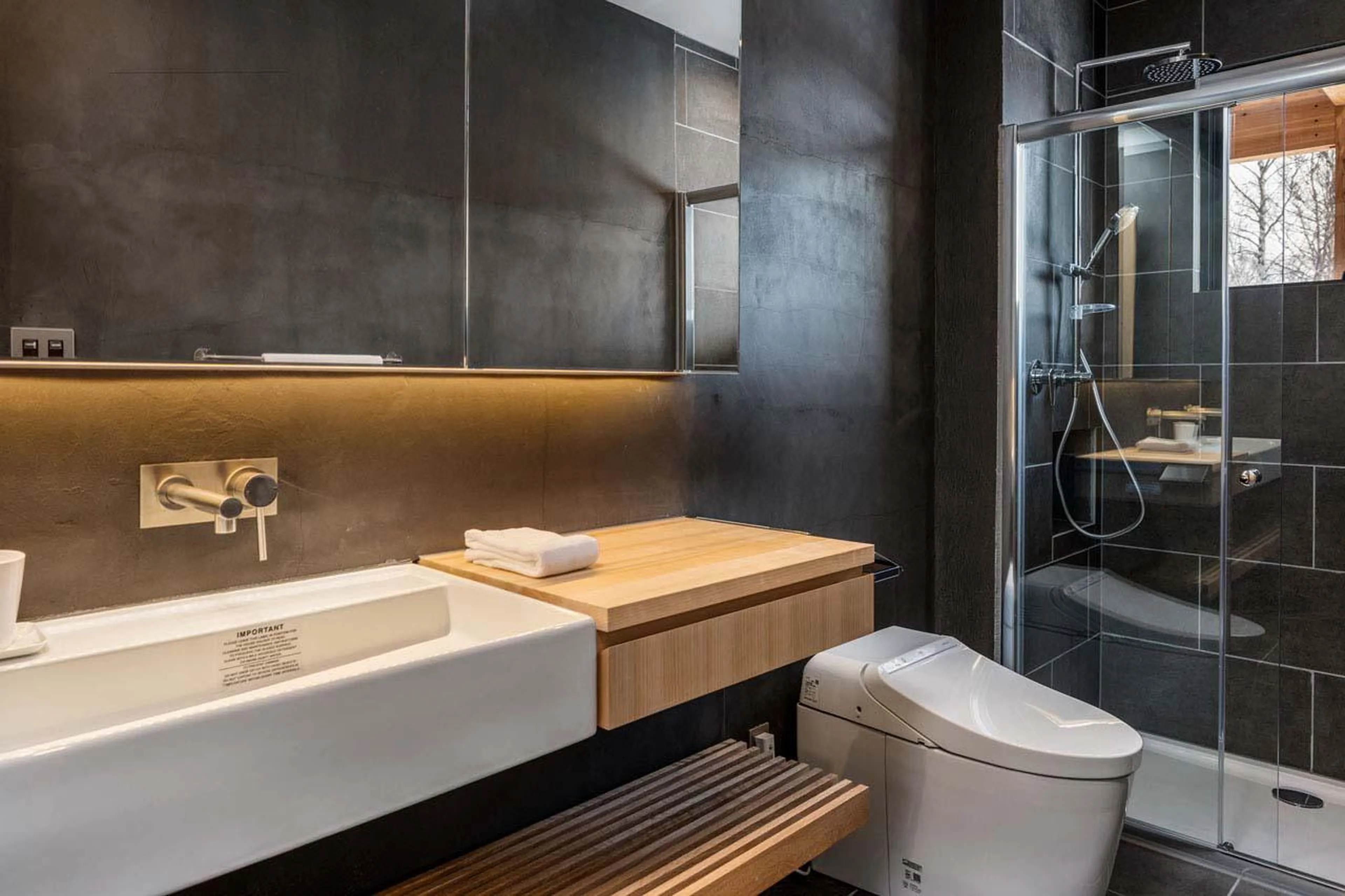 En-suite shower room at Chalet Foxwood B in Niseko
