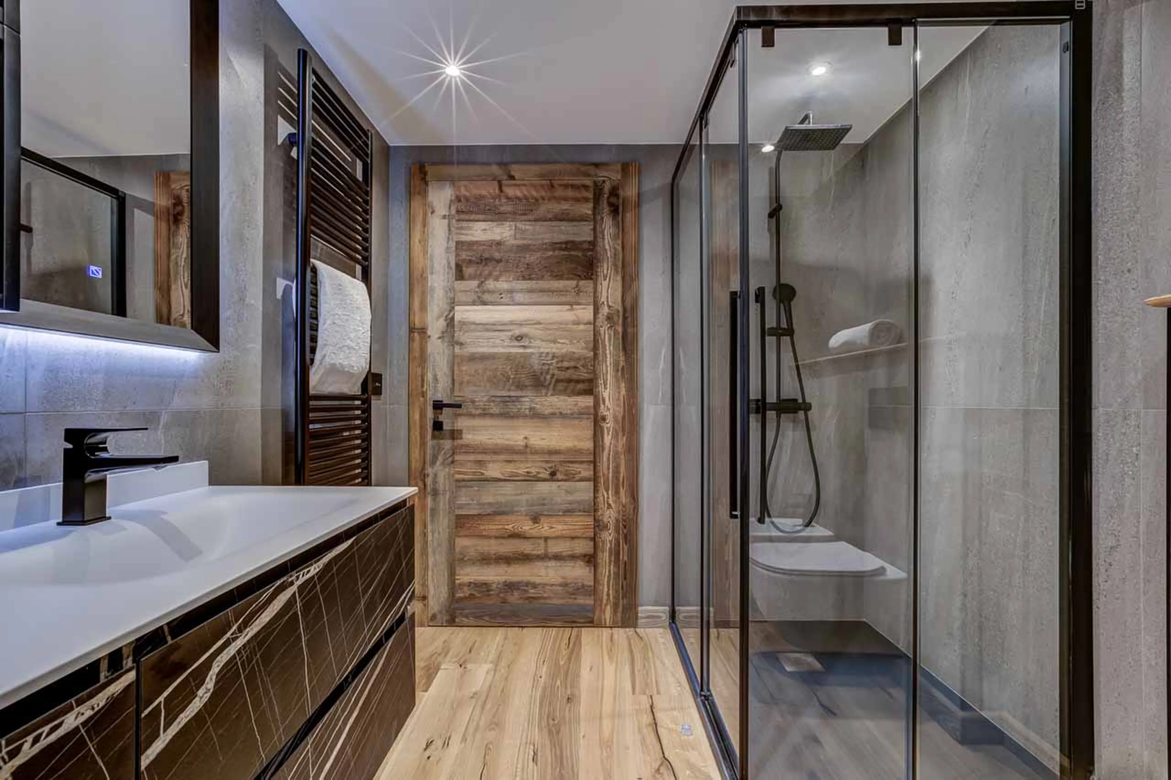 Shower room five at Chalet Freya in Chamonix