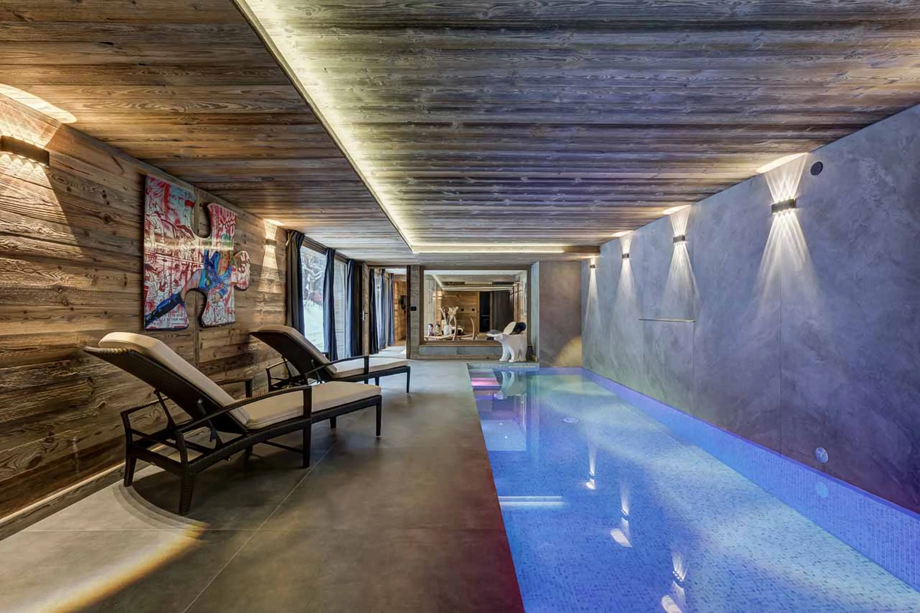 Indoor pool at Chalet Freya in Chamonix