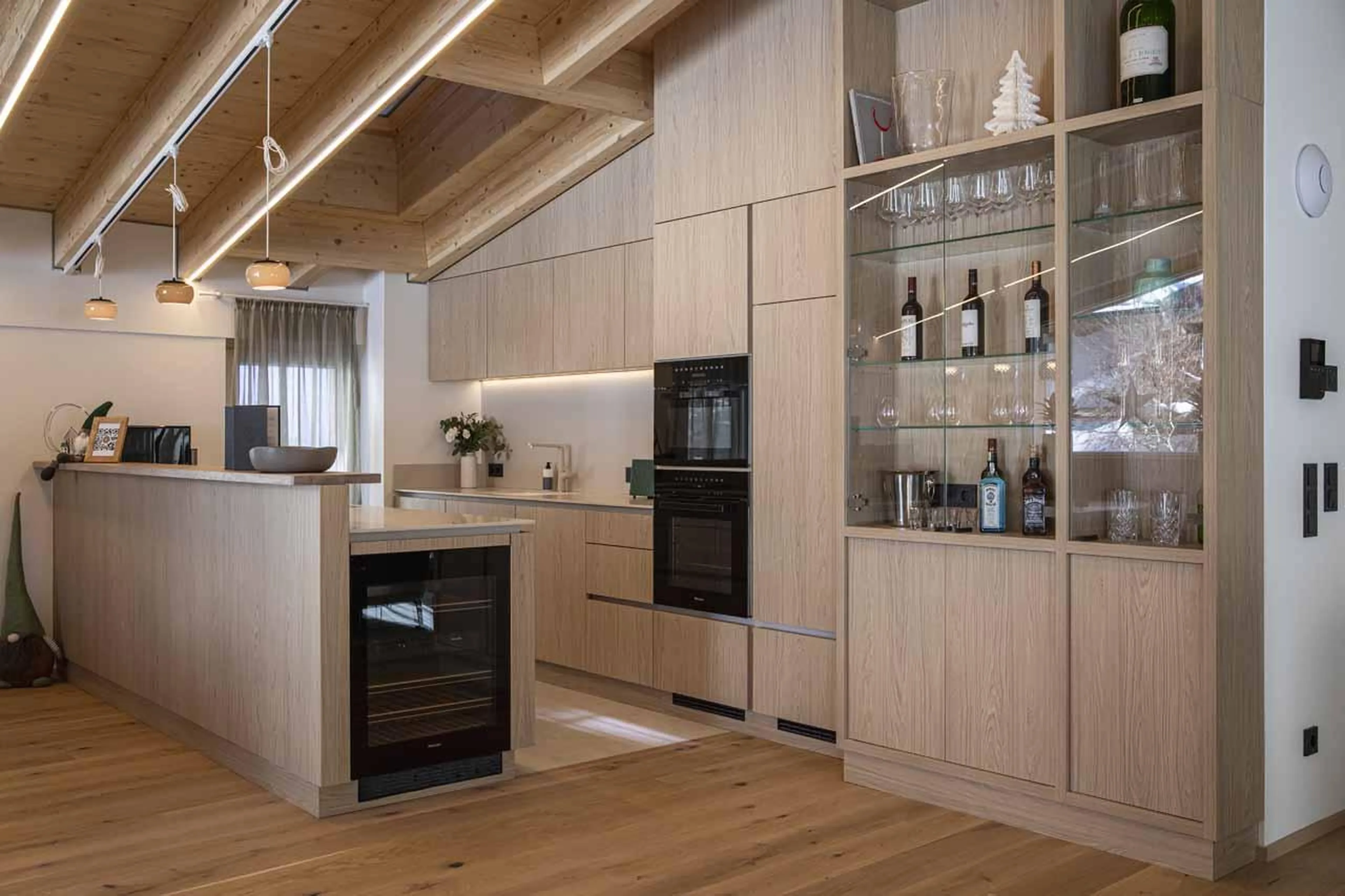 Modern kitchen with central island at Chalet Frieda in St Anton