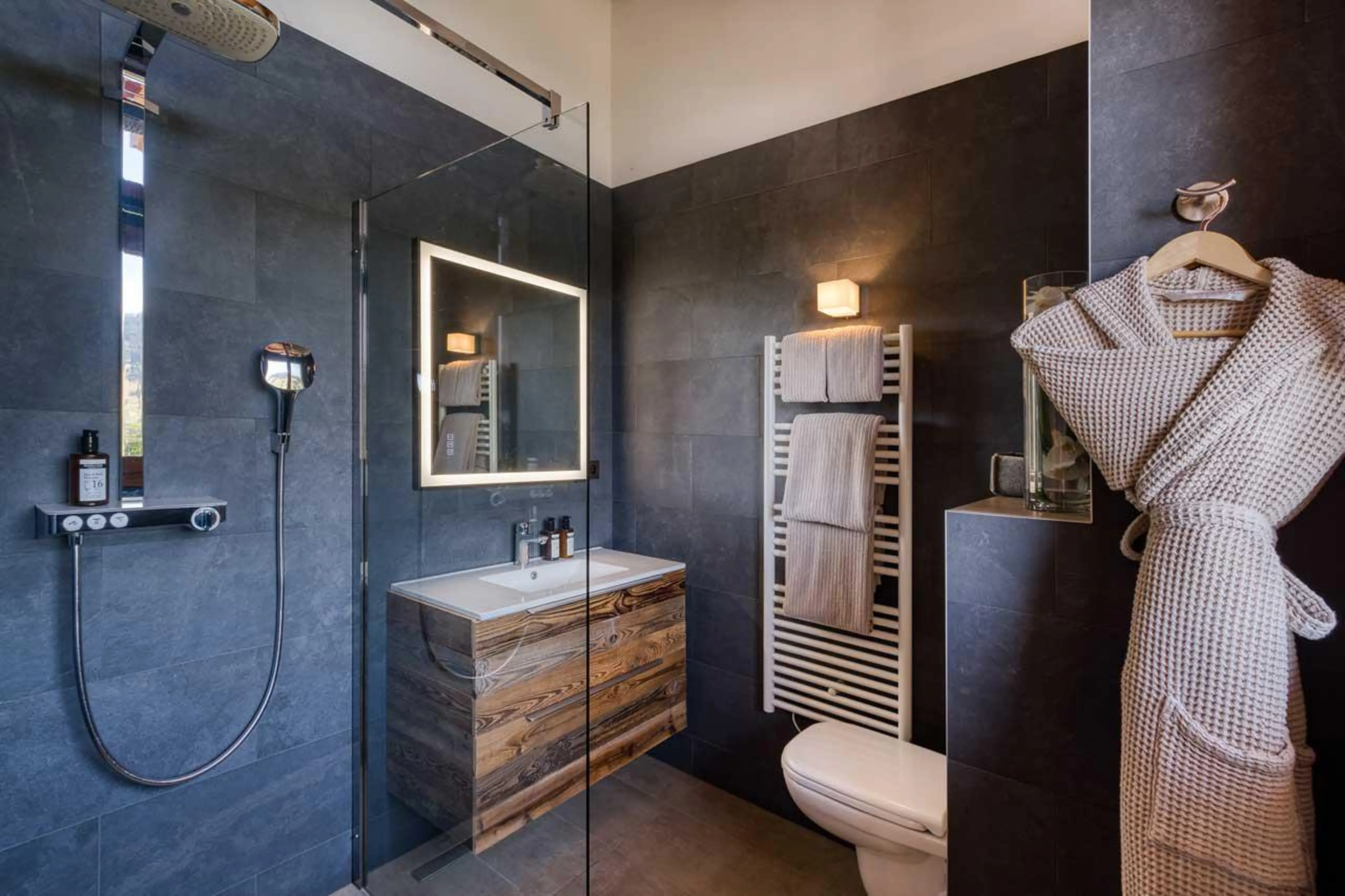En suite bathroom with shower at Chalet Gaia in Megeve