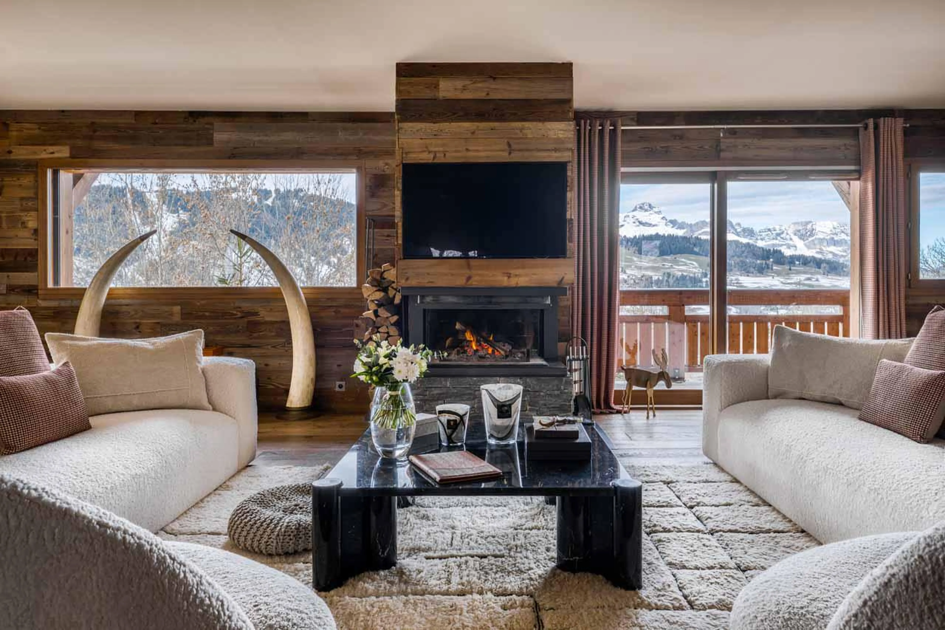 Spectacular mountain views from Chalet Gaia in Megeve