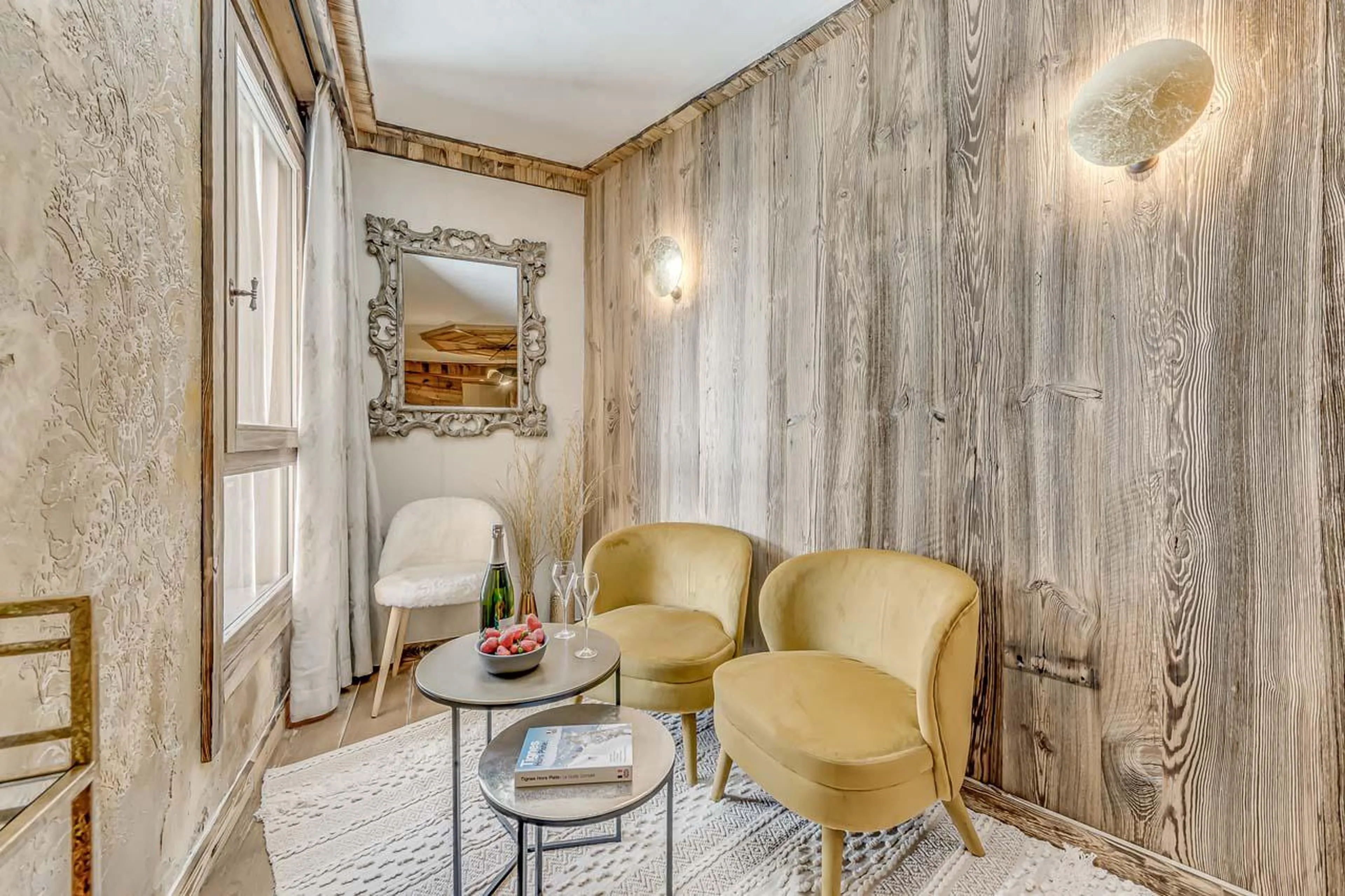 Elegant furnishings and south facing window at Chalet Ganga in Tignes