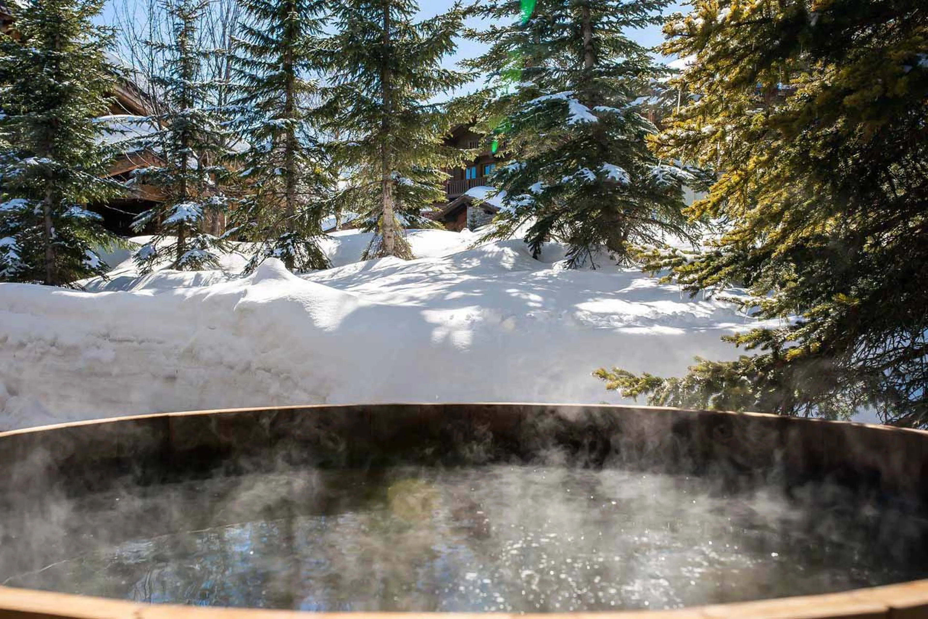 Hot tub view at Chalet Ima in Courchevel 1850