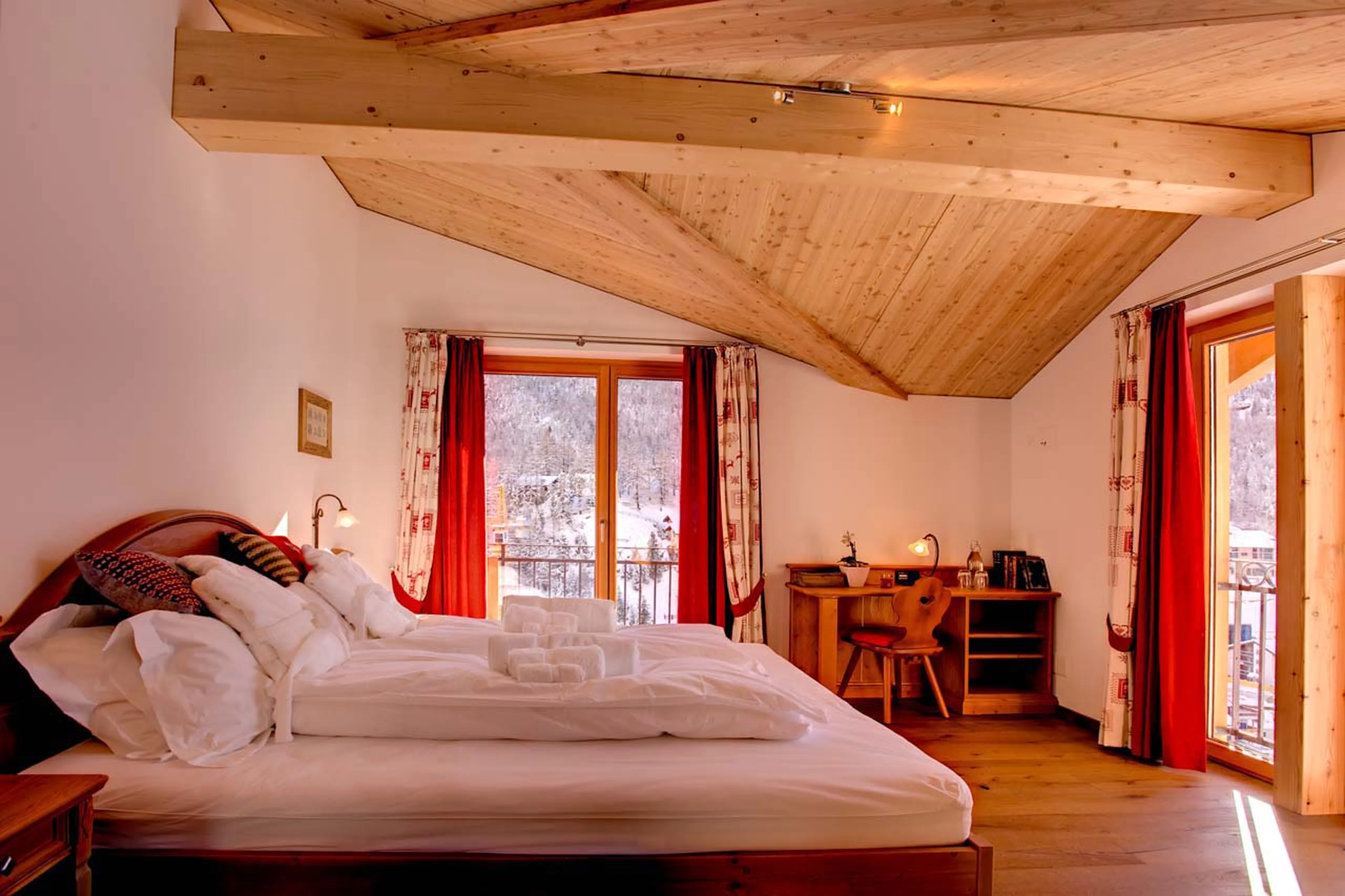 Bedroom two at Chalet Gemini in Zermatt