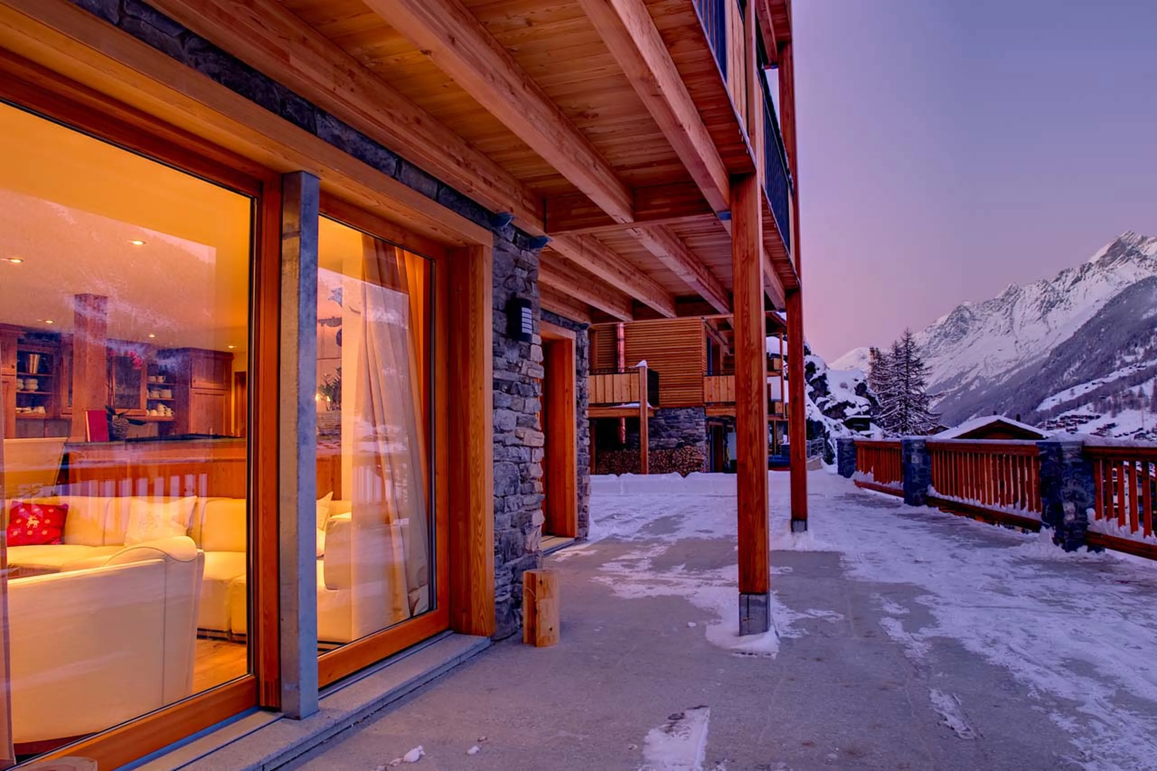 Terrace access at Chalet Gemini in Zermatt