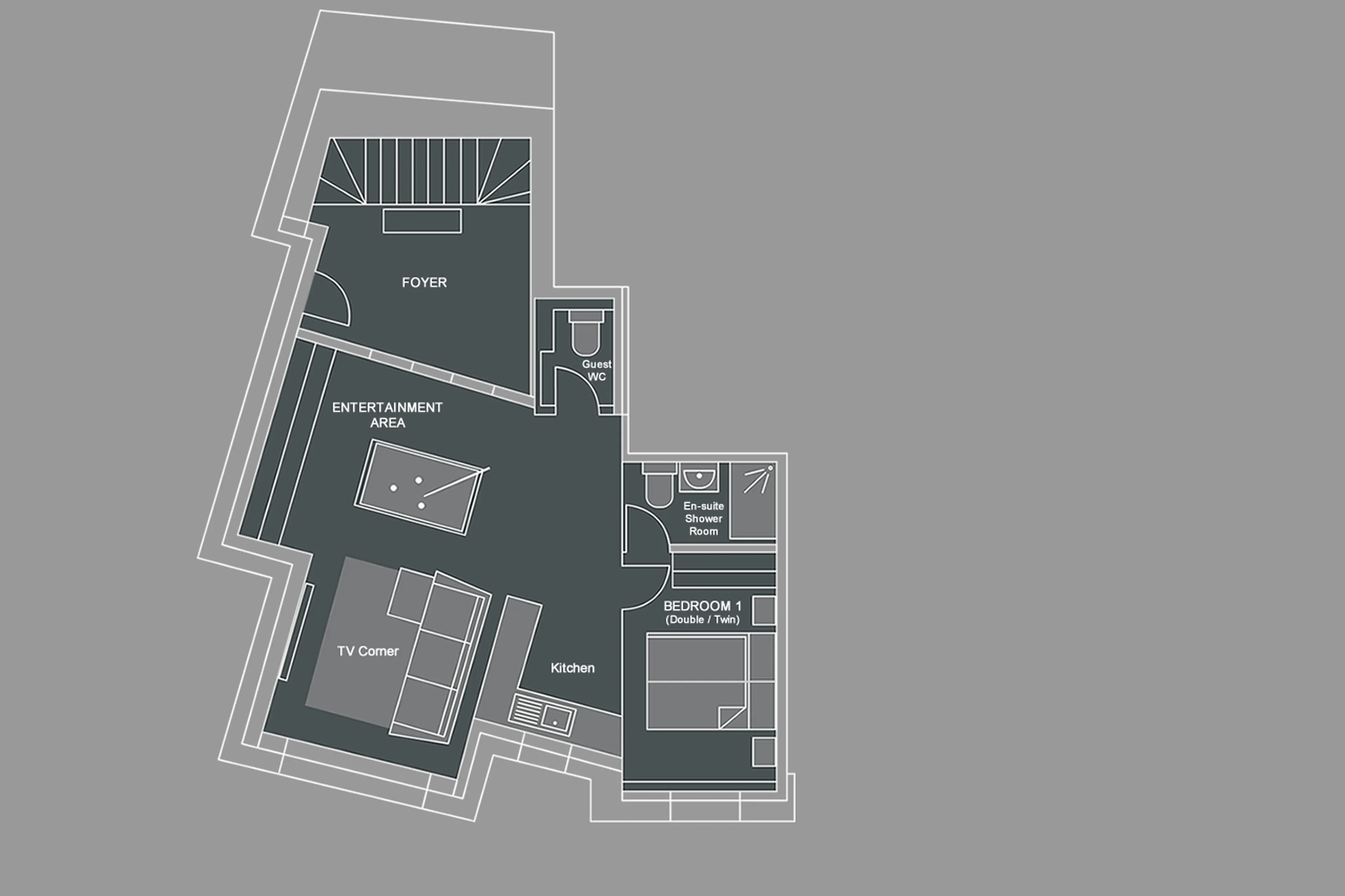 Level 0 floor plan of Chalet Genepi in Morzine