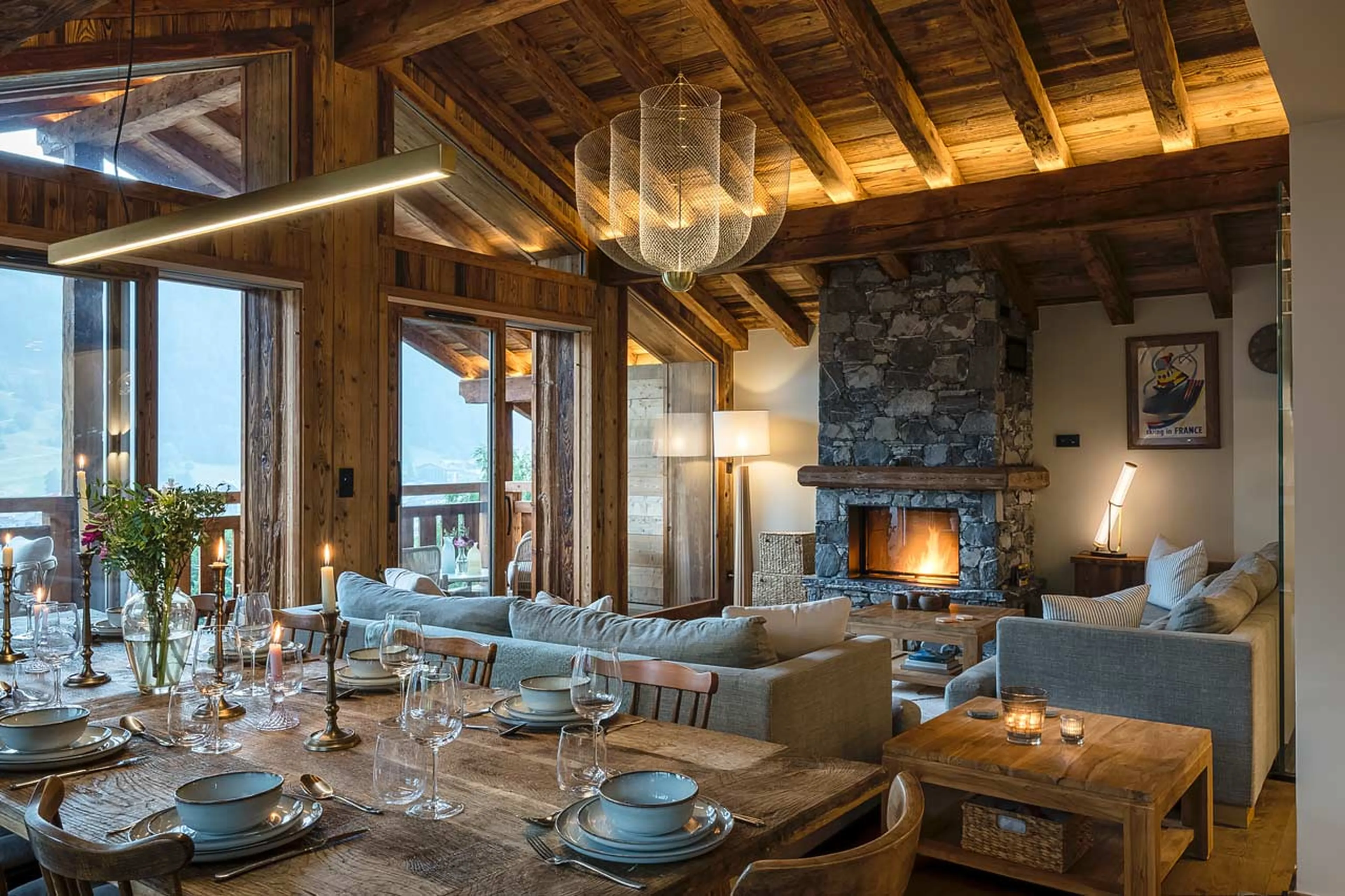 Living area at Chalet Genevieve in Morzine