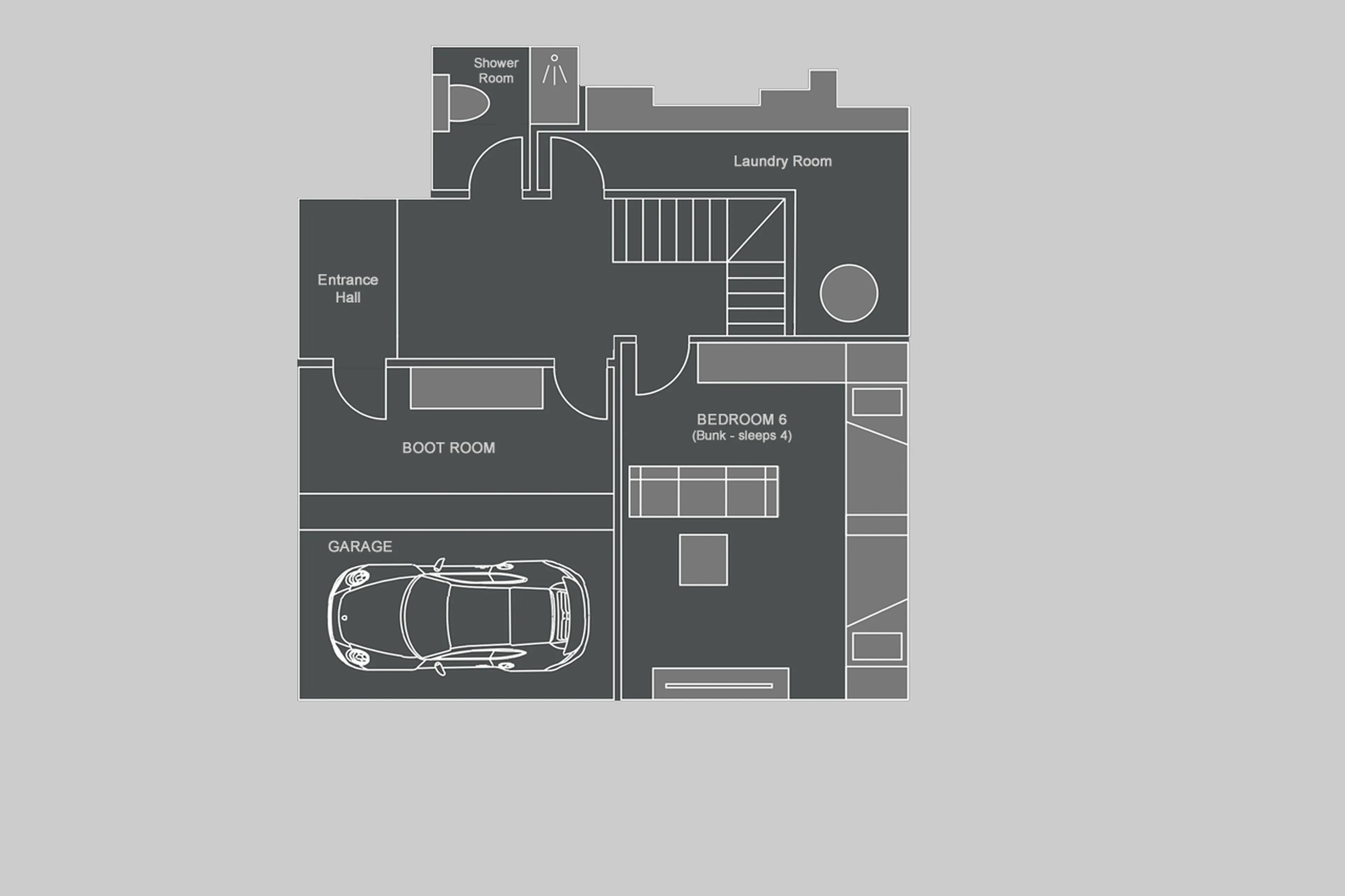 Level 0 floor plan of Chalet Genevieve in Morzine