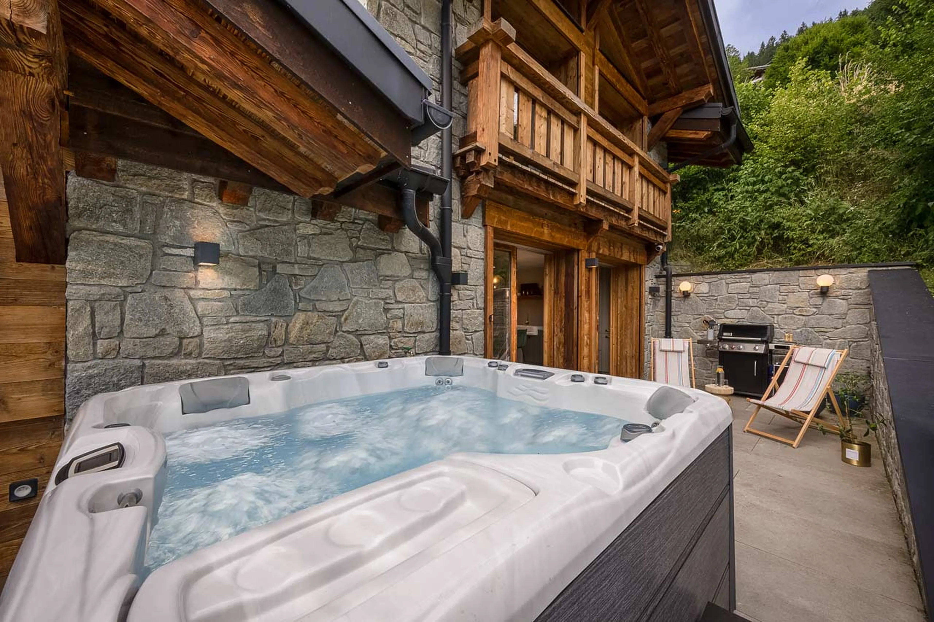Hot tub at Chalet Genevieve in Morzine